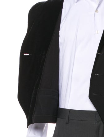 Armani Collezioni Solid Velvet Trimmed Suit Vest