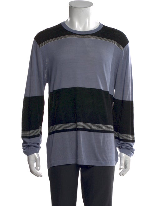 Armani Collezioni Silk Colorblock Pattern Pullover