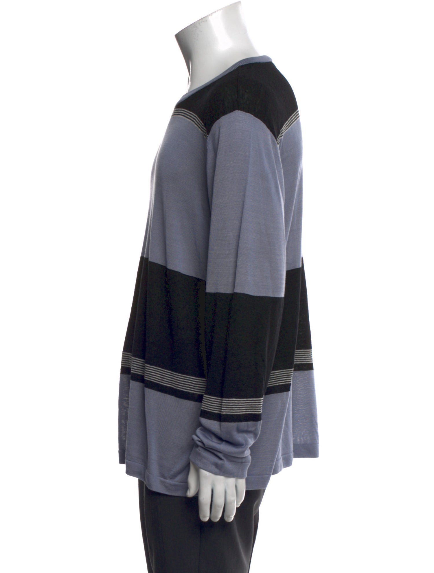 Armani Collezioni Silk Colorblock Pattern Pullover