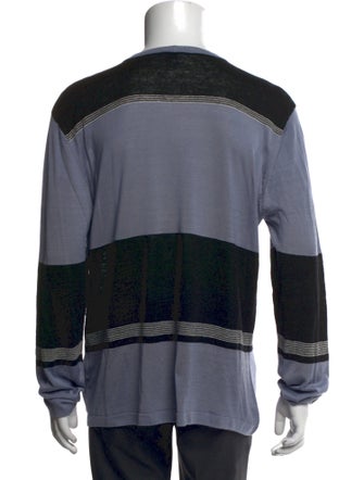 Armani Collezioni Silk Colorblock Pattern Pullover