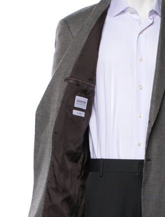 Armani Collezioni Wool Blend Patterned Blazer