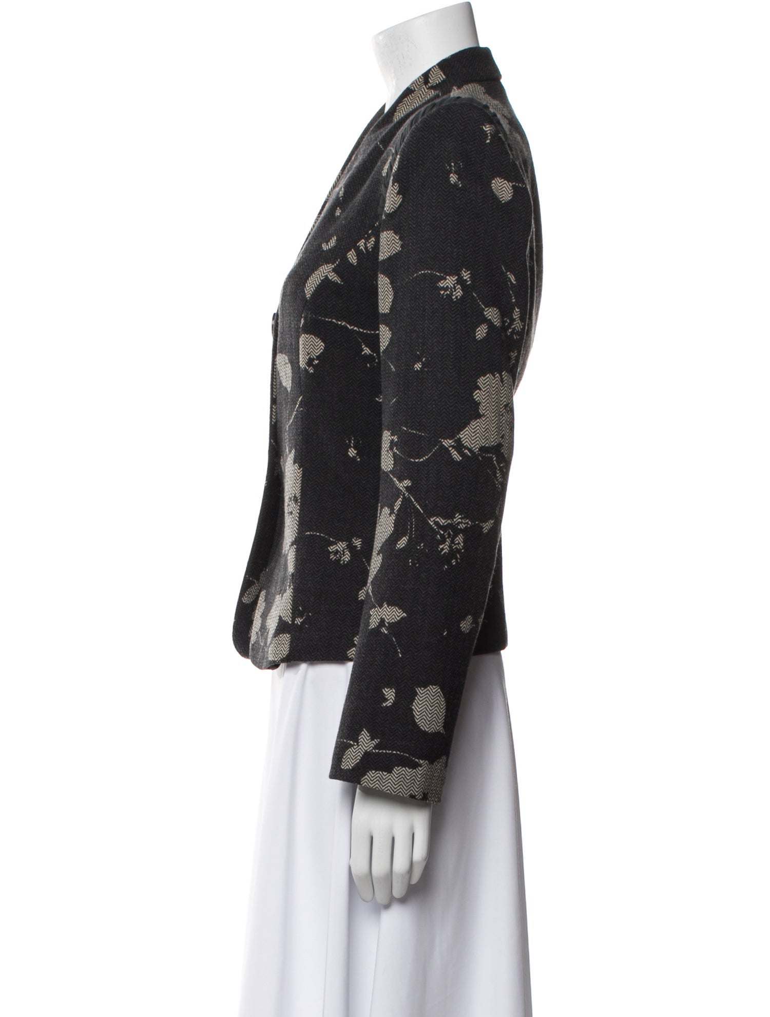 Armani Collezioni Virgin Wool Floral Print Evening Jacket