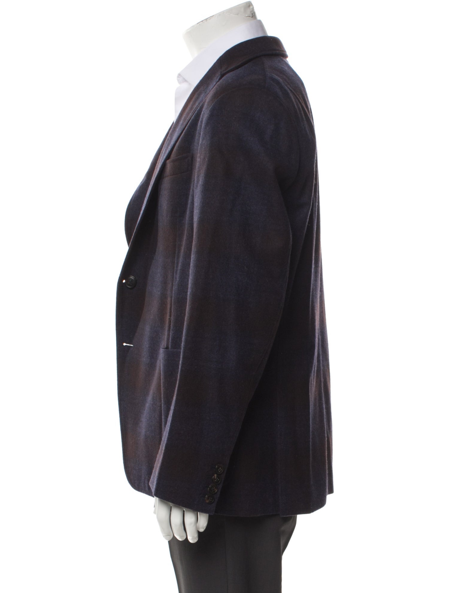 Armani Collezioni Plaid Print Peacoat