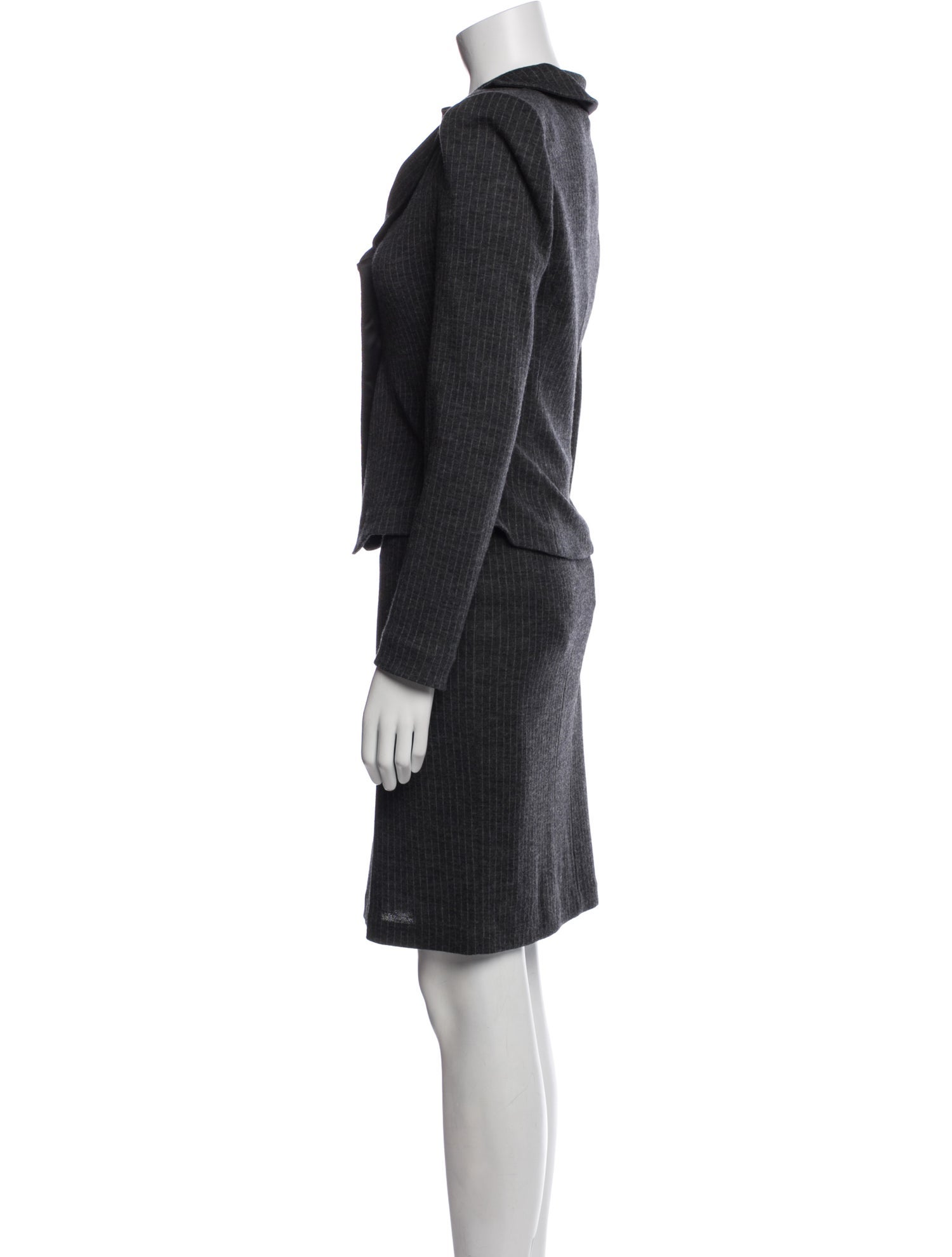 Armani Collezioni Virgin Wool Striped Skirt Suit w/ Tags