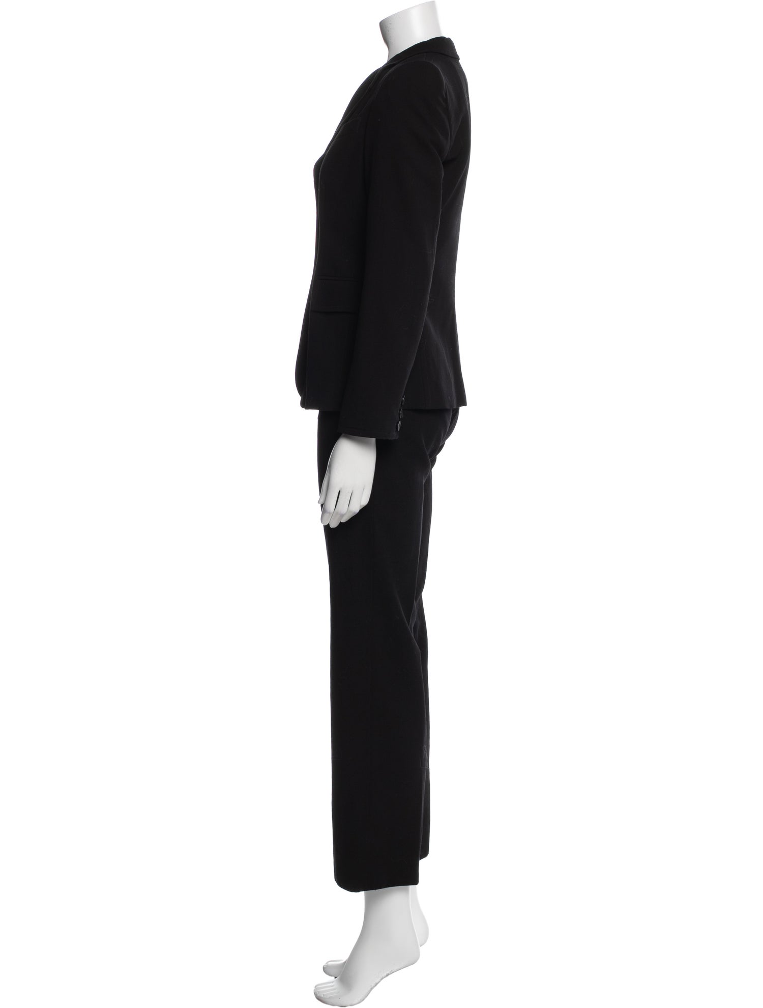 Armani Collezioni Wool Ruffle Embellishment Pantsuit