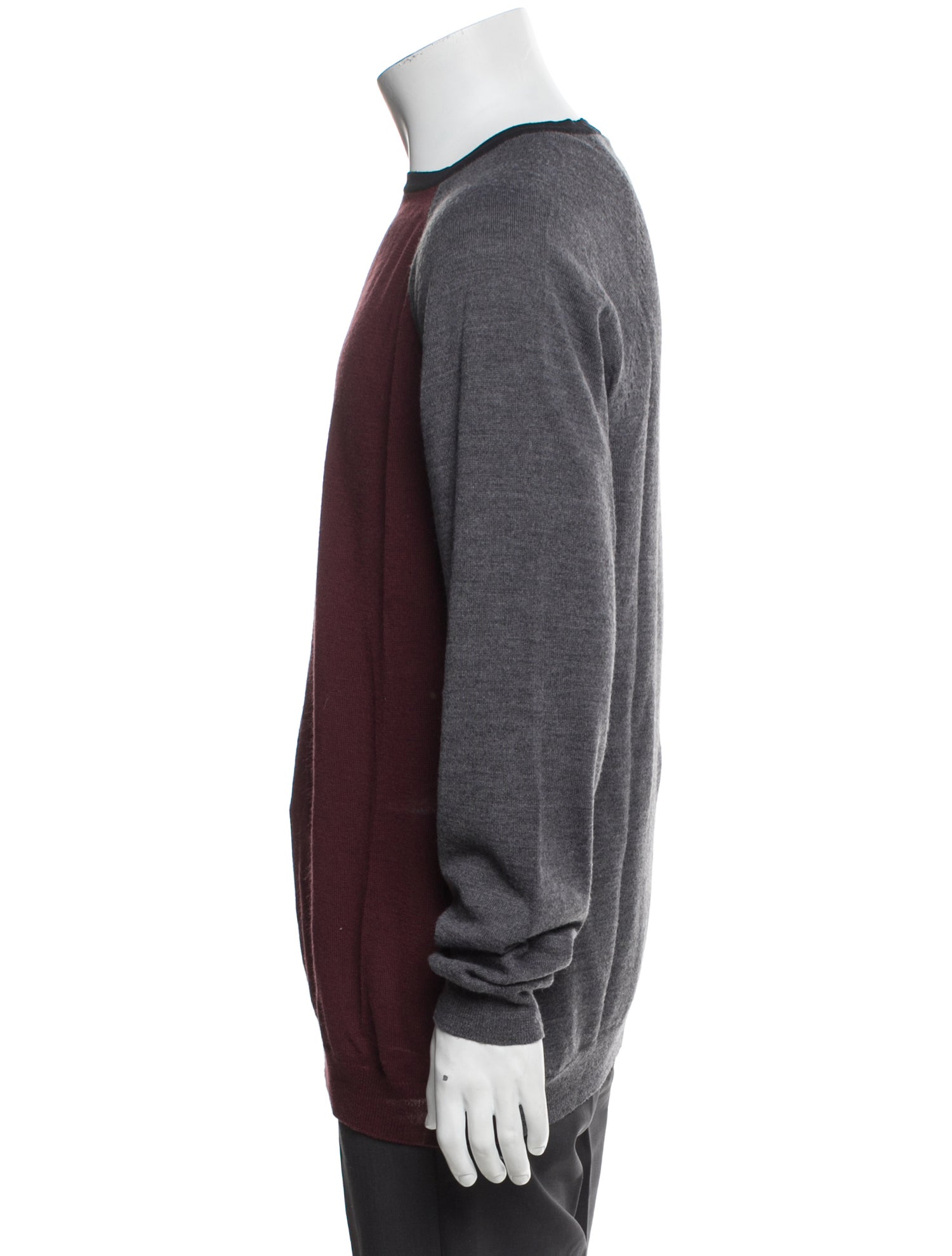 Armani Collezioni Colorblock Pattern Crew Neck Pullover