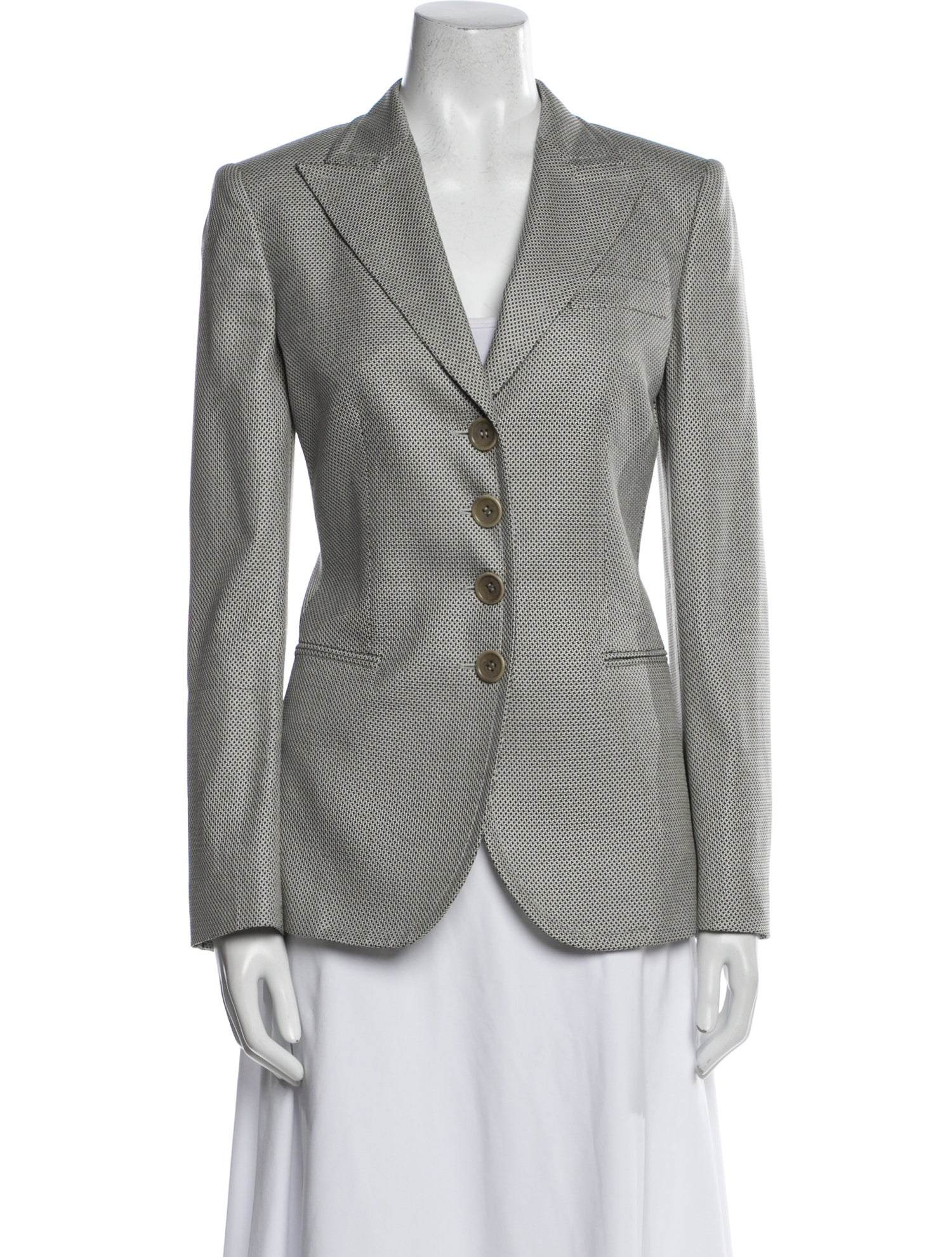 Armani Collezioni Virgin Wool Printed Blazer