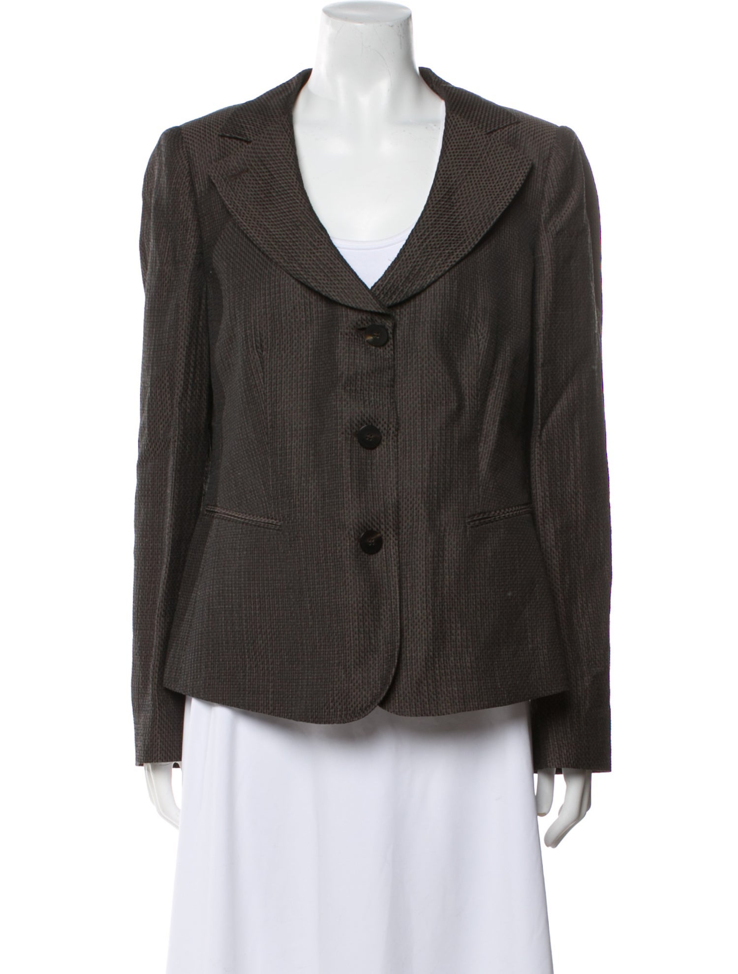 Armani Collezioni Plaid Print Blazer