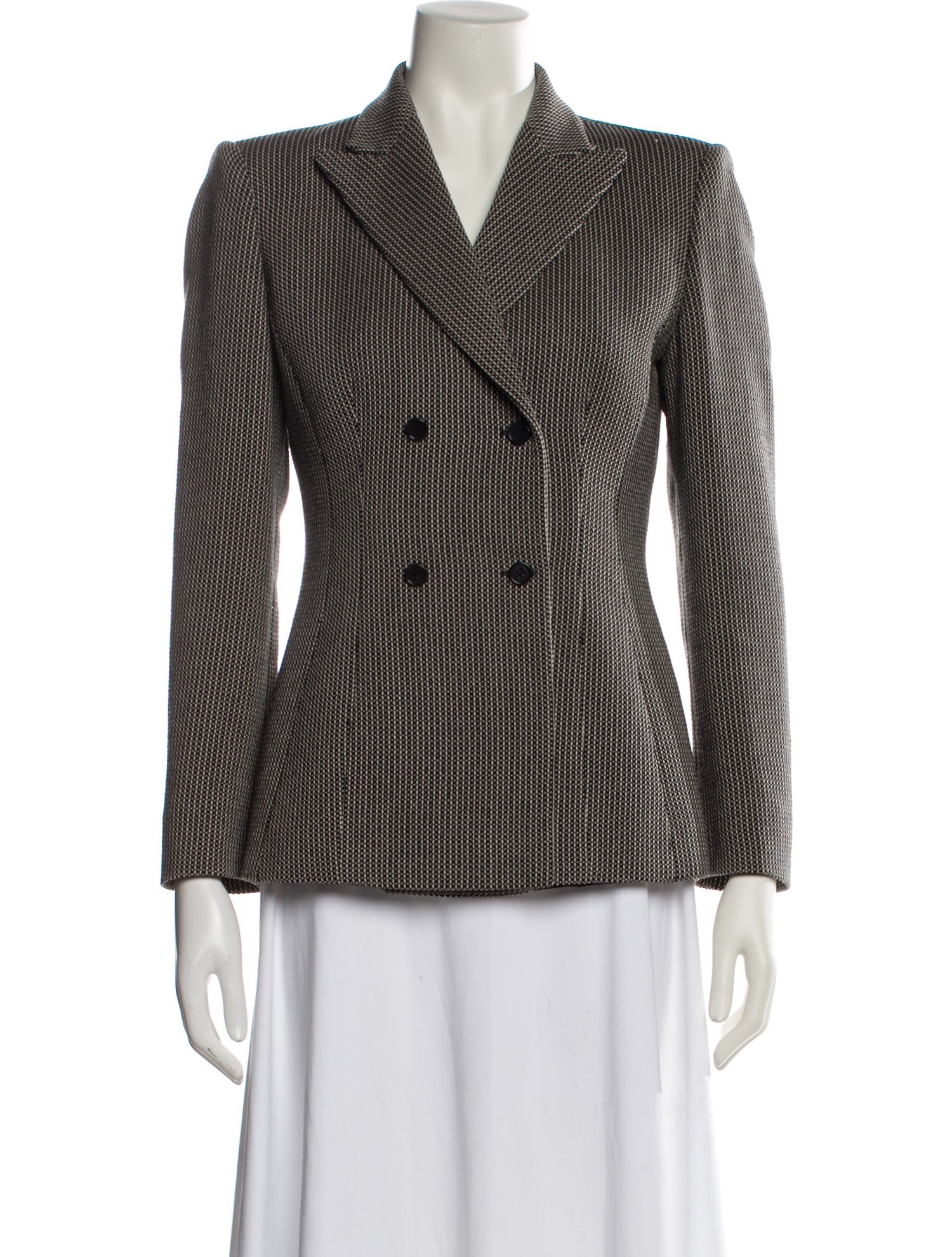 Armani Collezioni Virgin Wool Printed Blazer