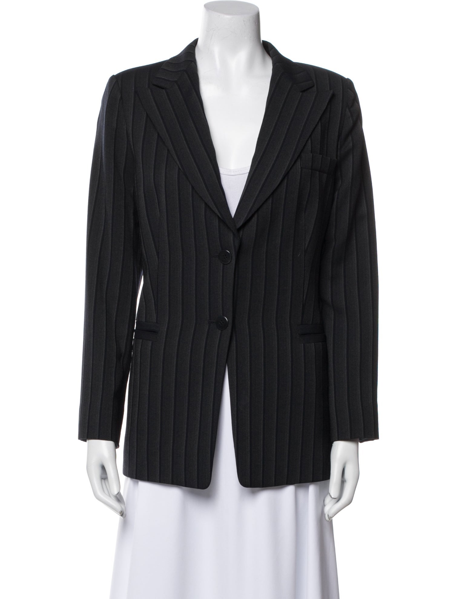 Armani Collezioni Virgin Wool Striped Blazer