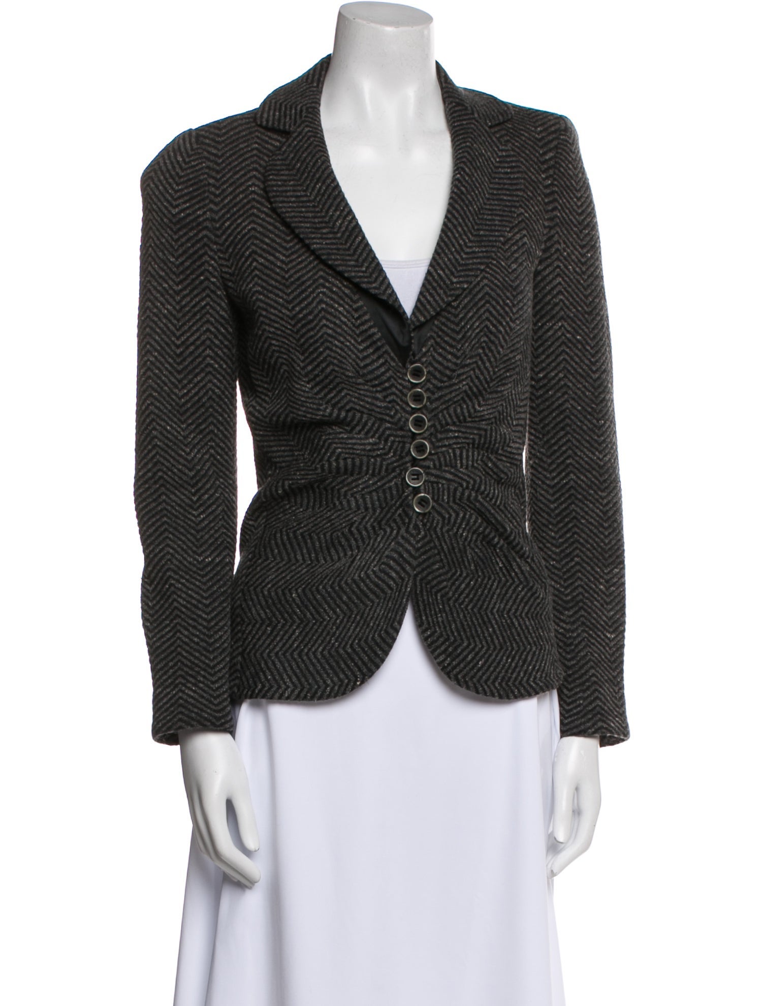Armani Collezioni Wool Tweed Pattern Blazer
