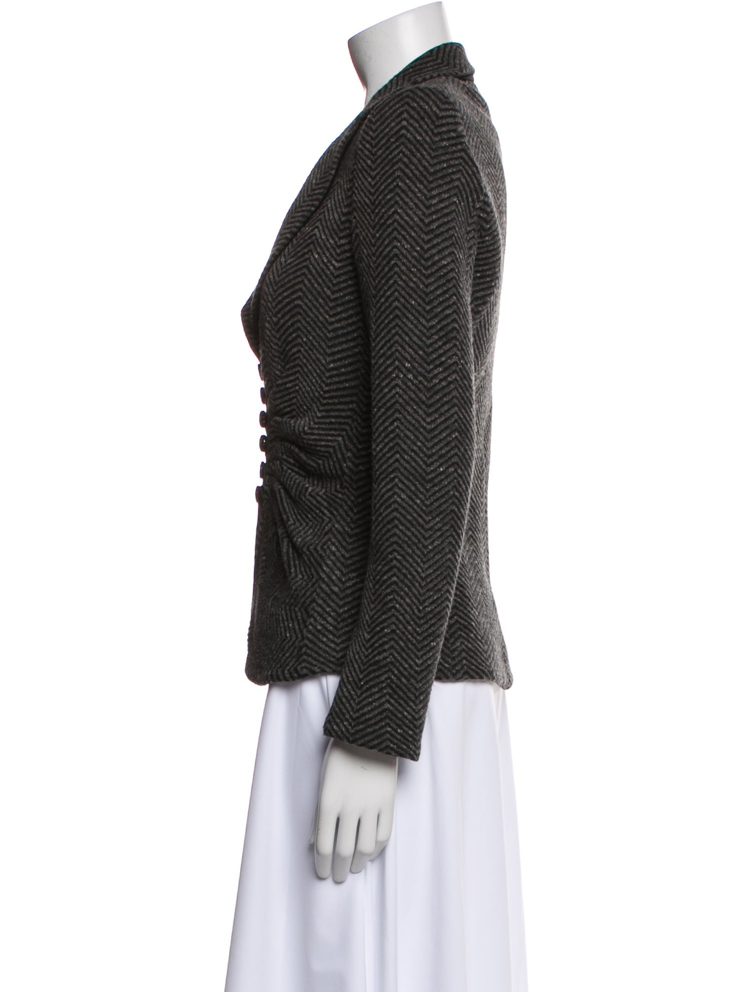 Armani Collezioni Wool Tweed Pattern Blazer