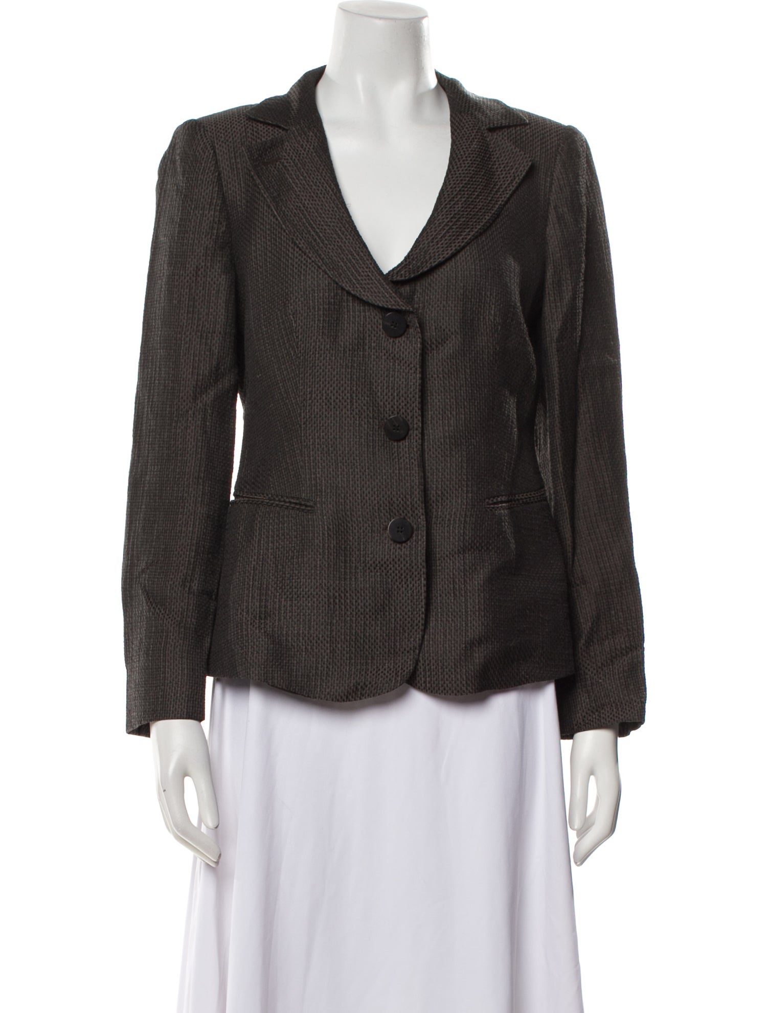 Armani Collezioni Plaid Print Blazer