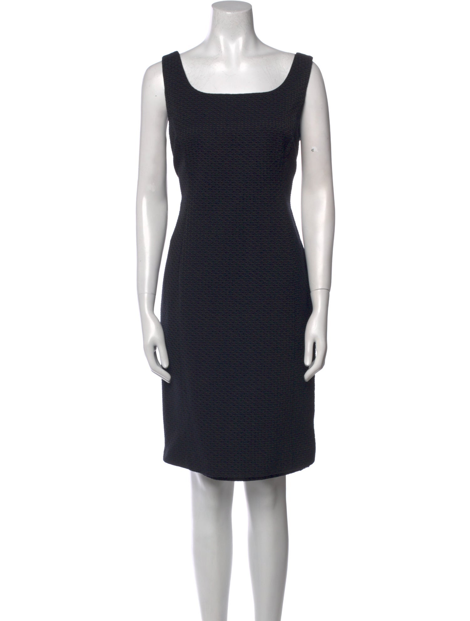 Armani Collezioni Scoop Neck Knee-Length Dress