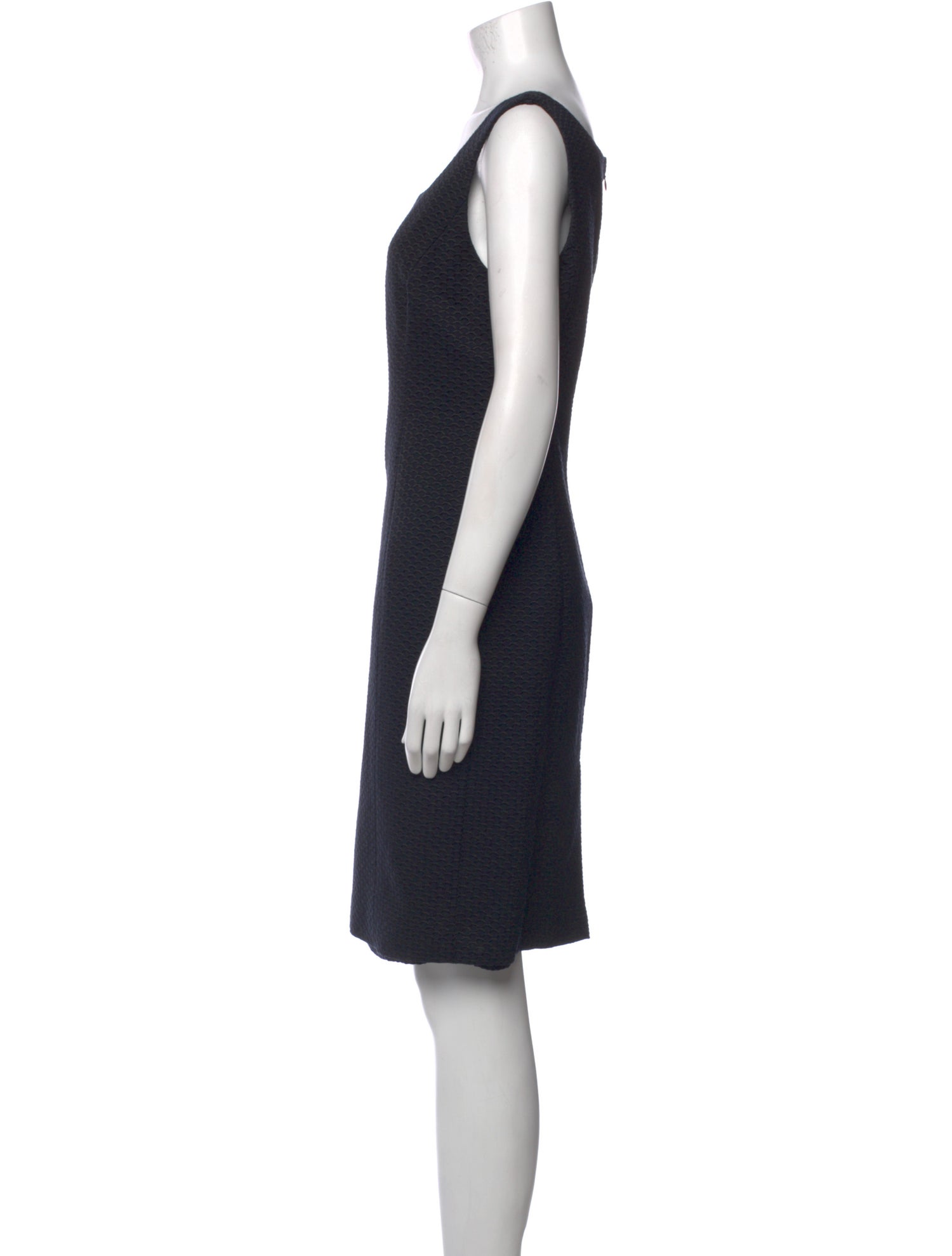 Armani Collezioni Scoop Neck Knee-Length Dress