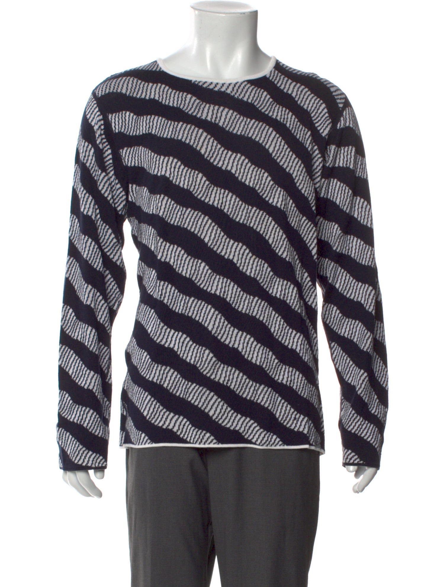Armani Collezioni Striped Crew Neck Pullover