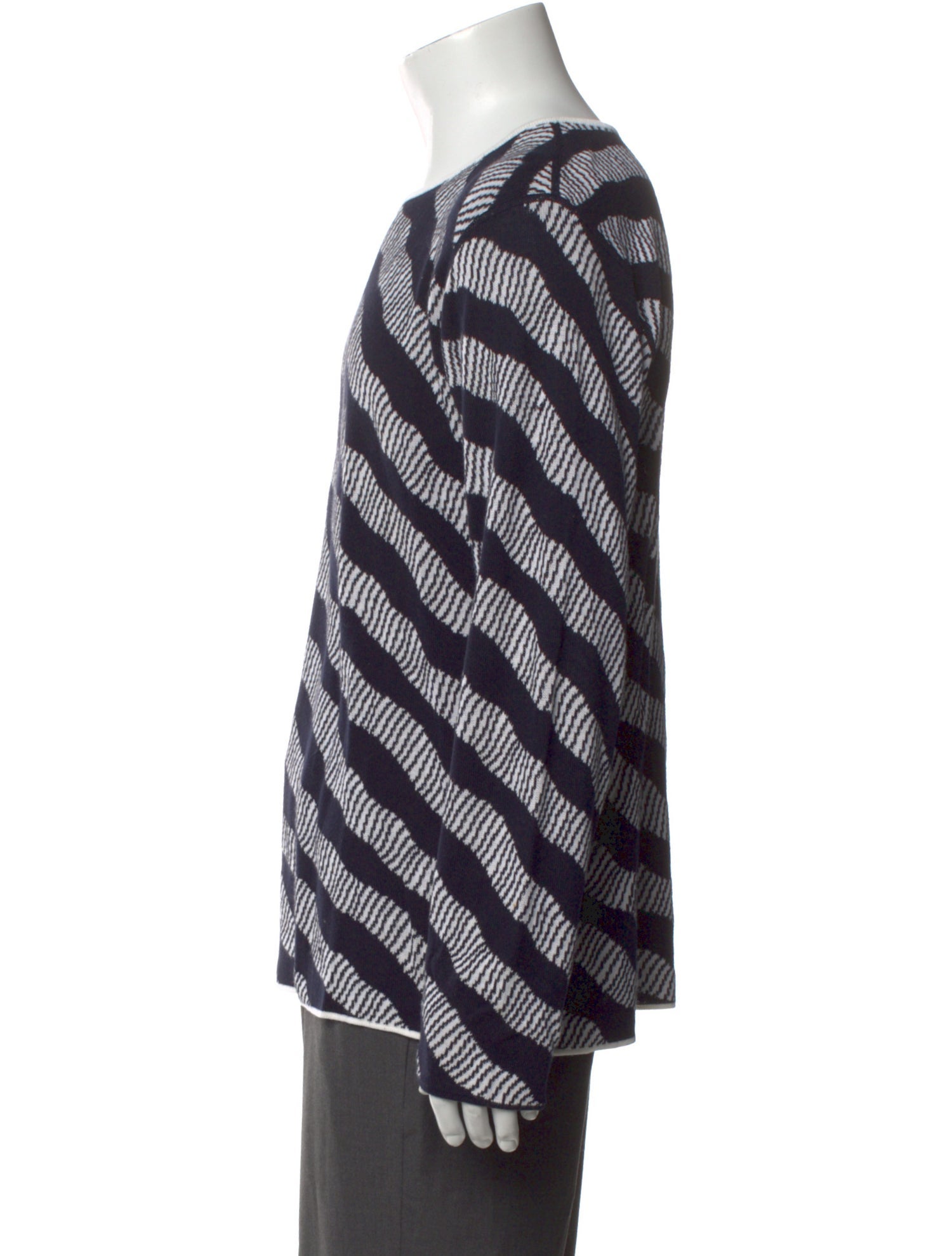 Armani Collezioni Striped Crew Neck Pullover