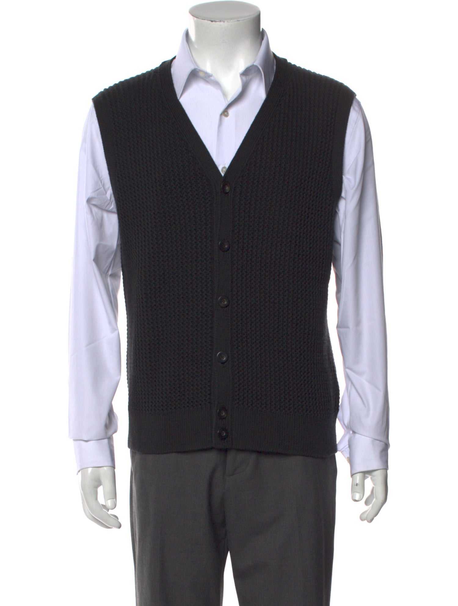 Armani Collezioni Virgin Wool V-Neck Sweater Vest w/ Tags