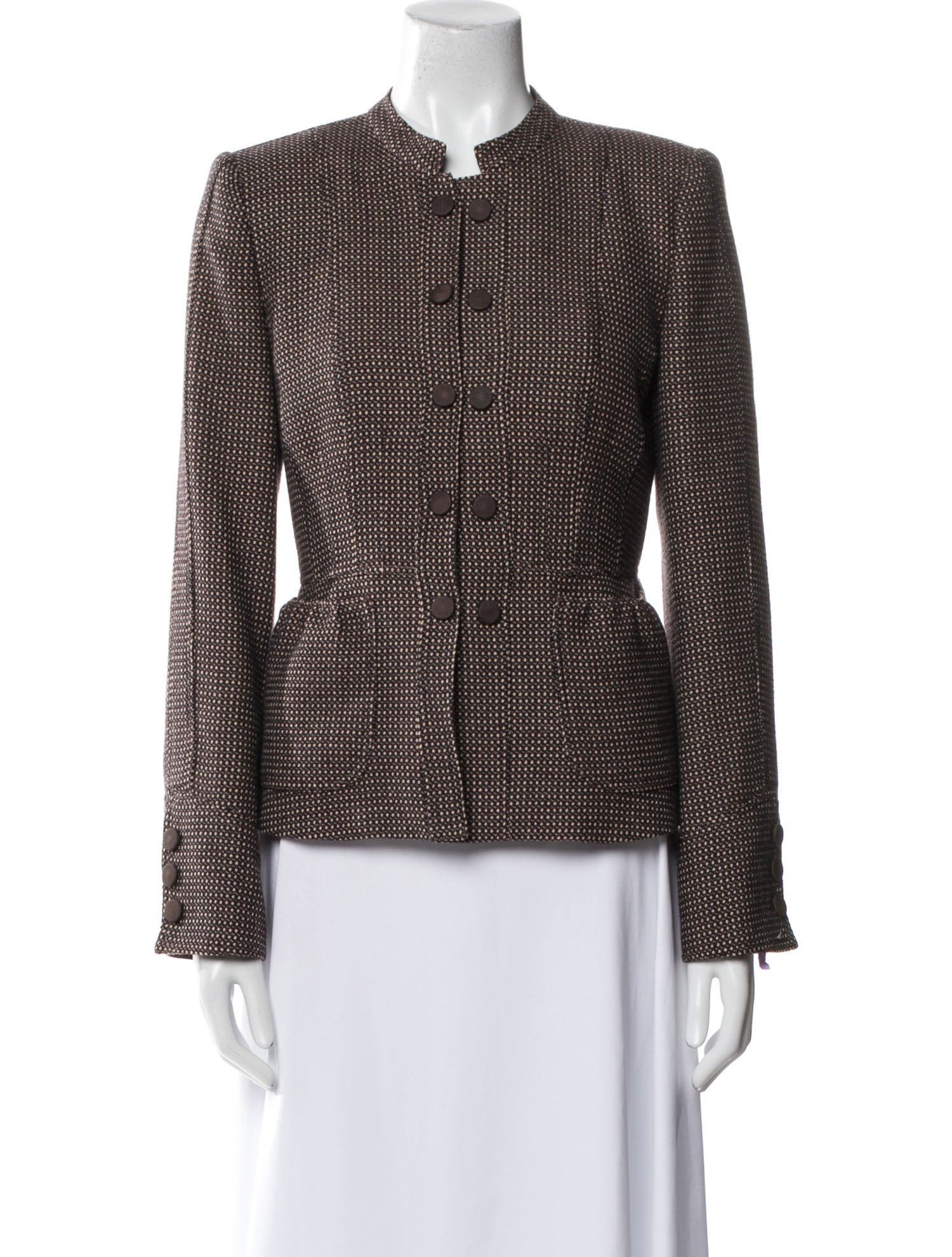 Armani Collezioni Virgin Wool Tweed Pattern Evening Jacket