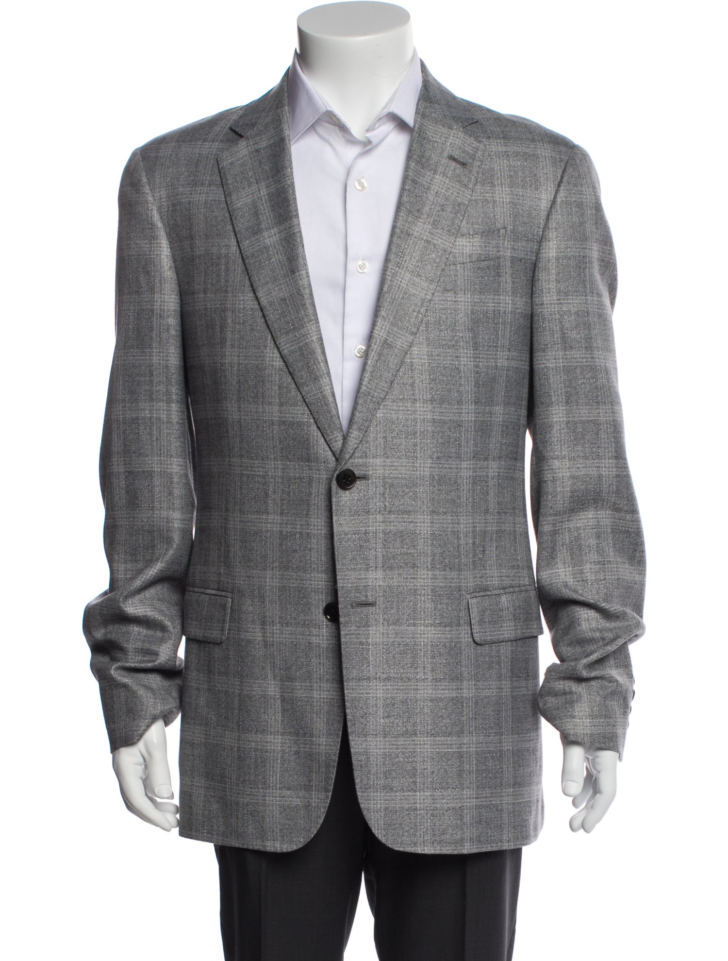 Armani Collezioni Plaid Print Jacket