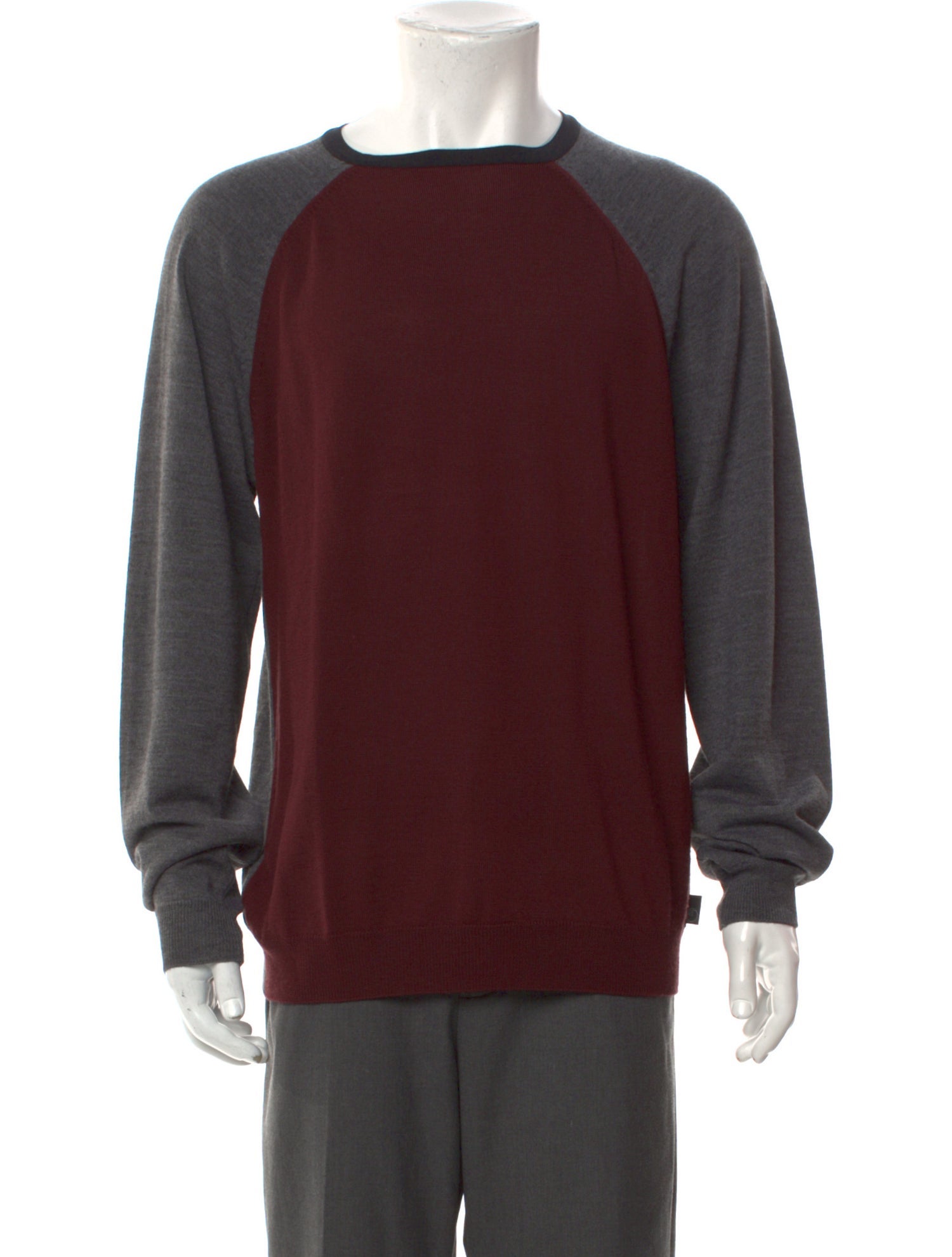 Armani Collezioni Colorblock Pattern Crew Neck Pullover