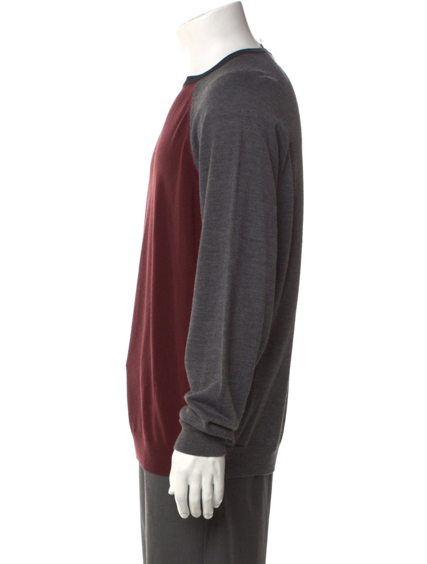 Armani Collezioni Colorblock Pattern Crew Neck Pullover