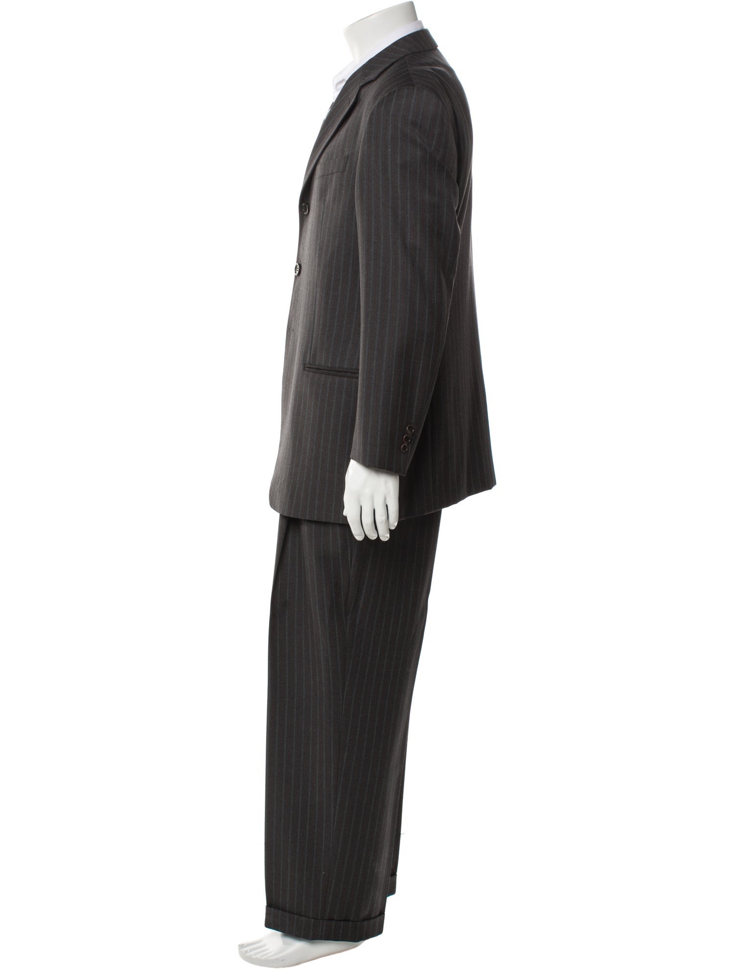 Armani Collezioni Wool Striped Two-Piece Suit
