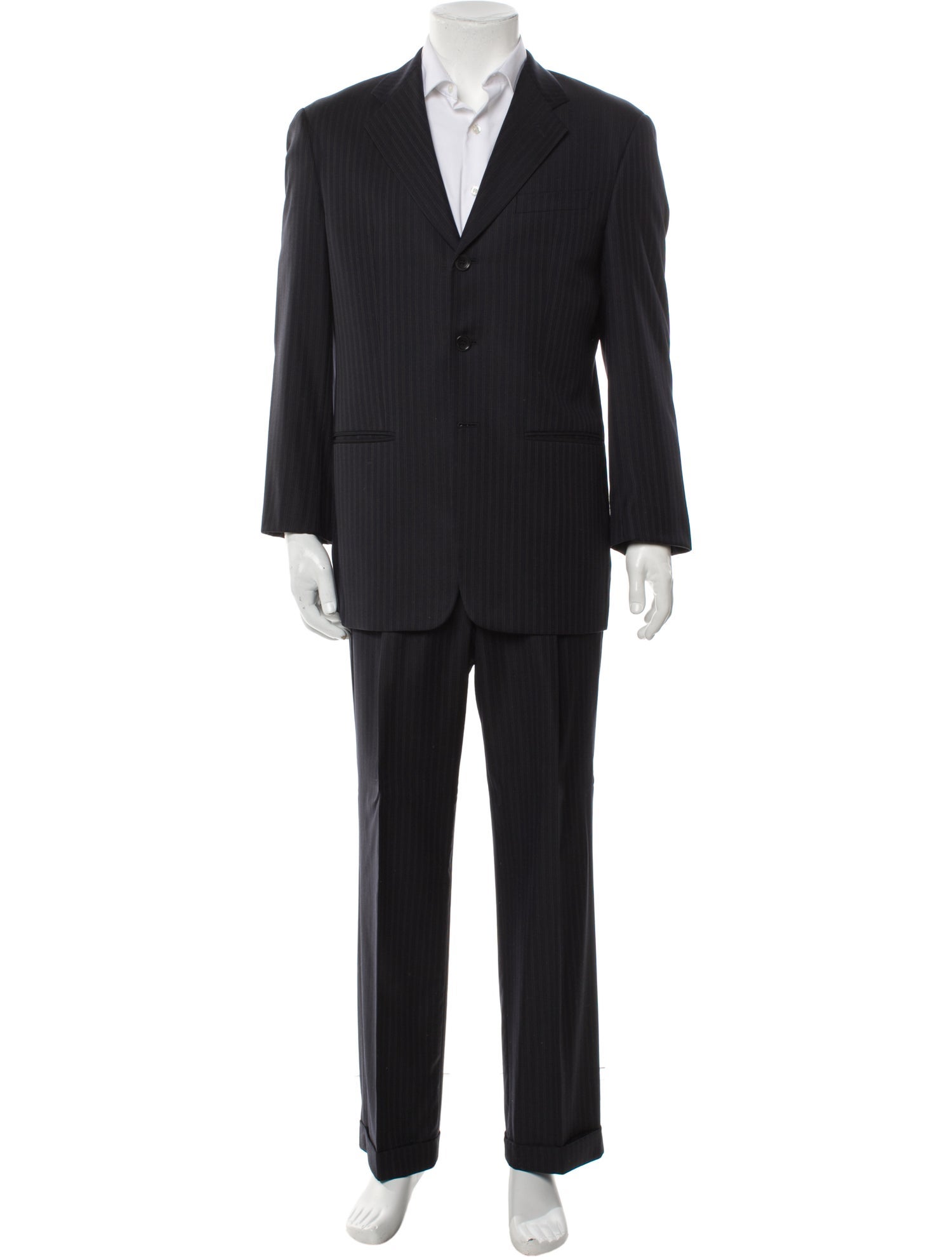 Armani Collezioni Wool Striped Two-Piece Suit