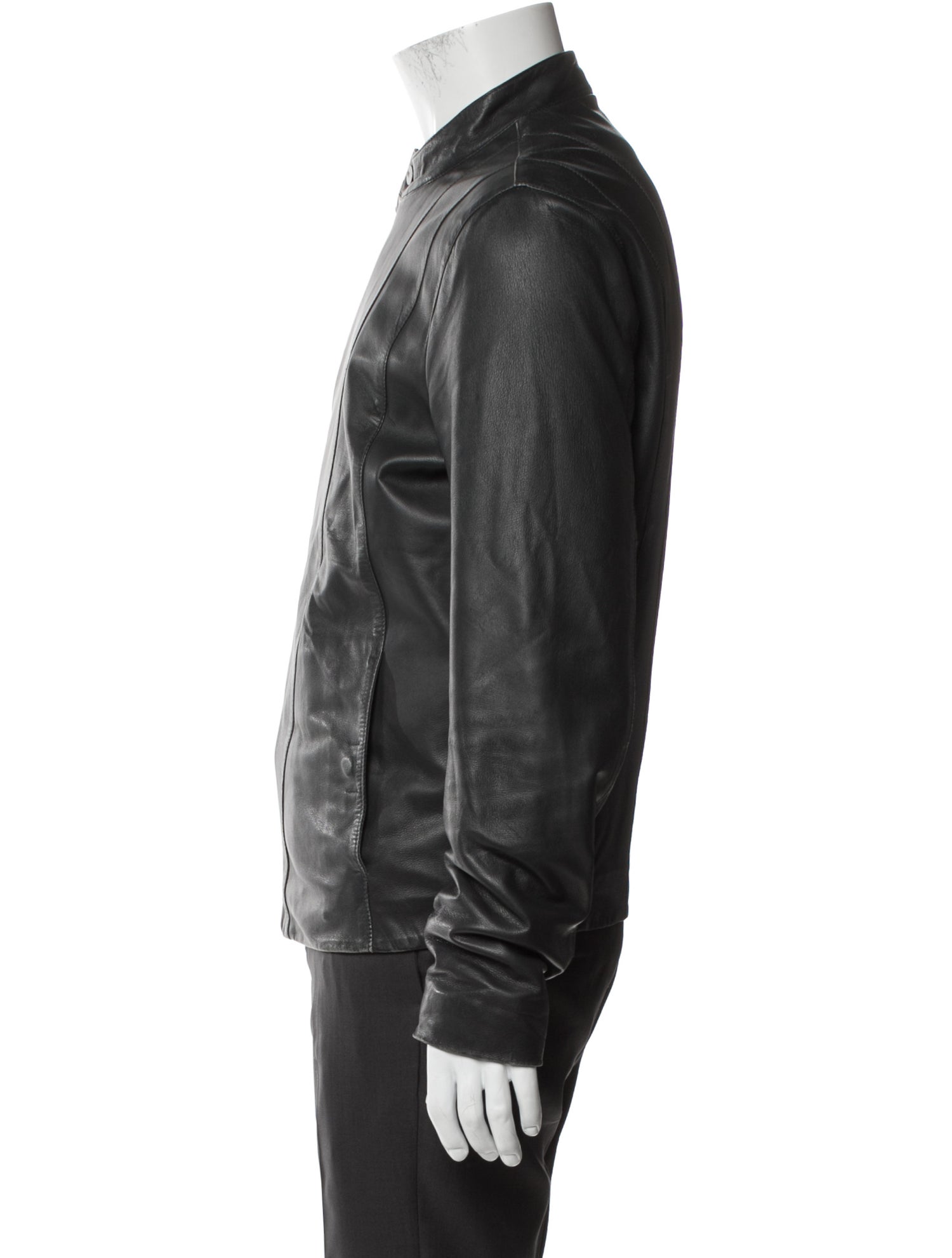 Armani Collezioni Lamb Leather Moto Jacket