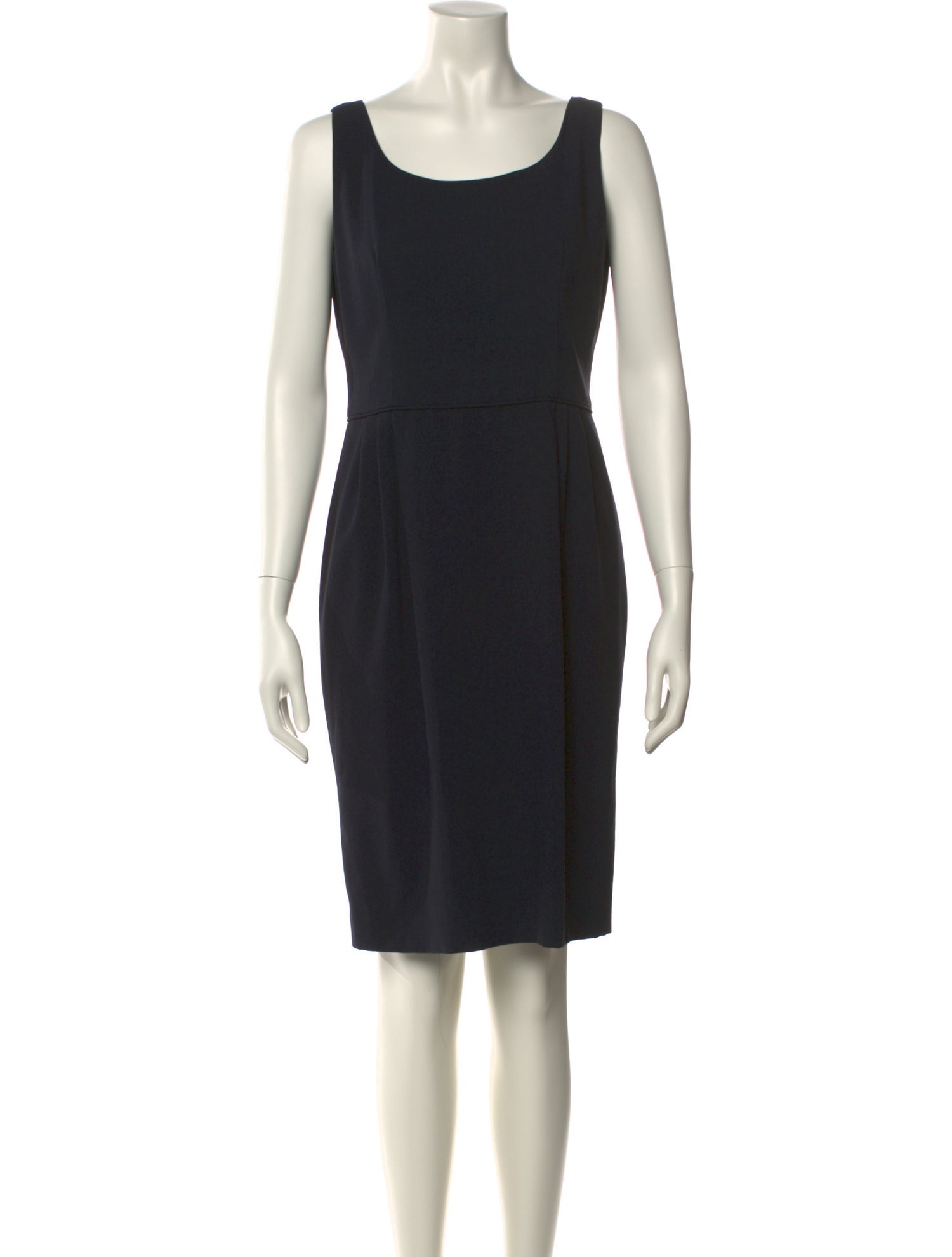 Armani Collezioni Scoop Neck Knee-Length Dress