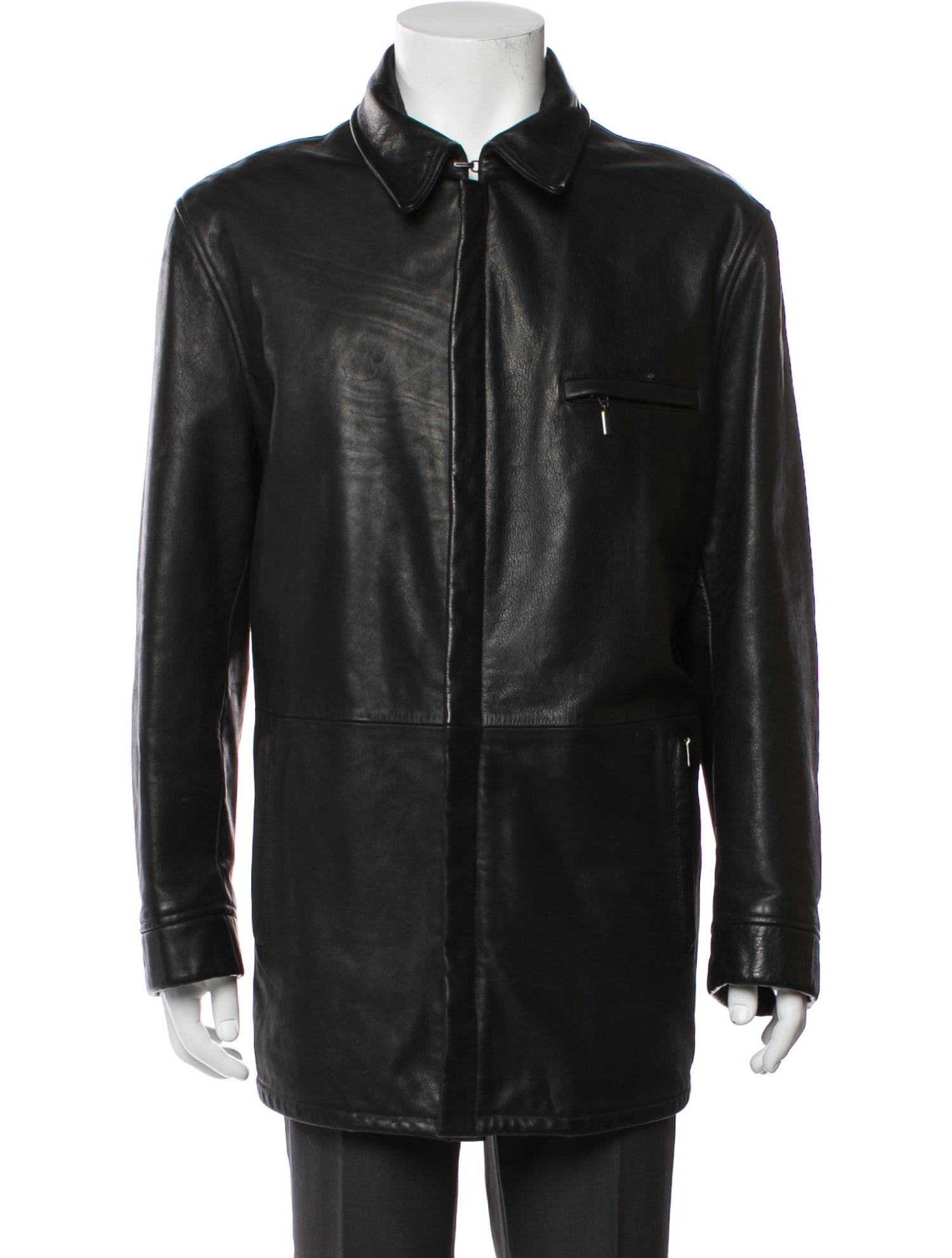 Armani Collezioni Leather Overcoat