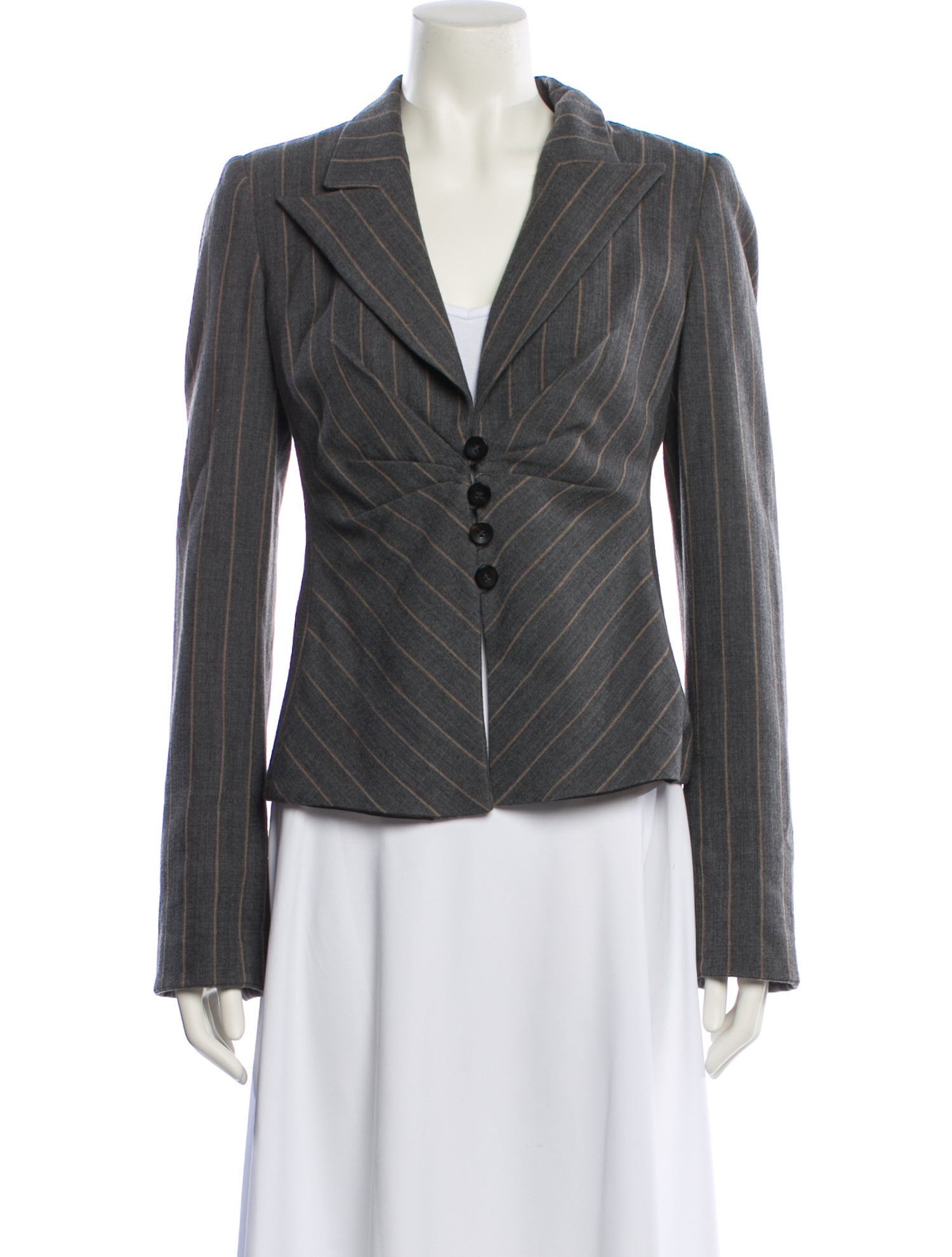 Armani Collezioni Virgin Wool Striped Blazer