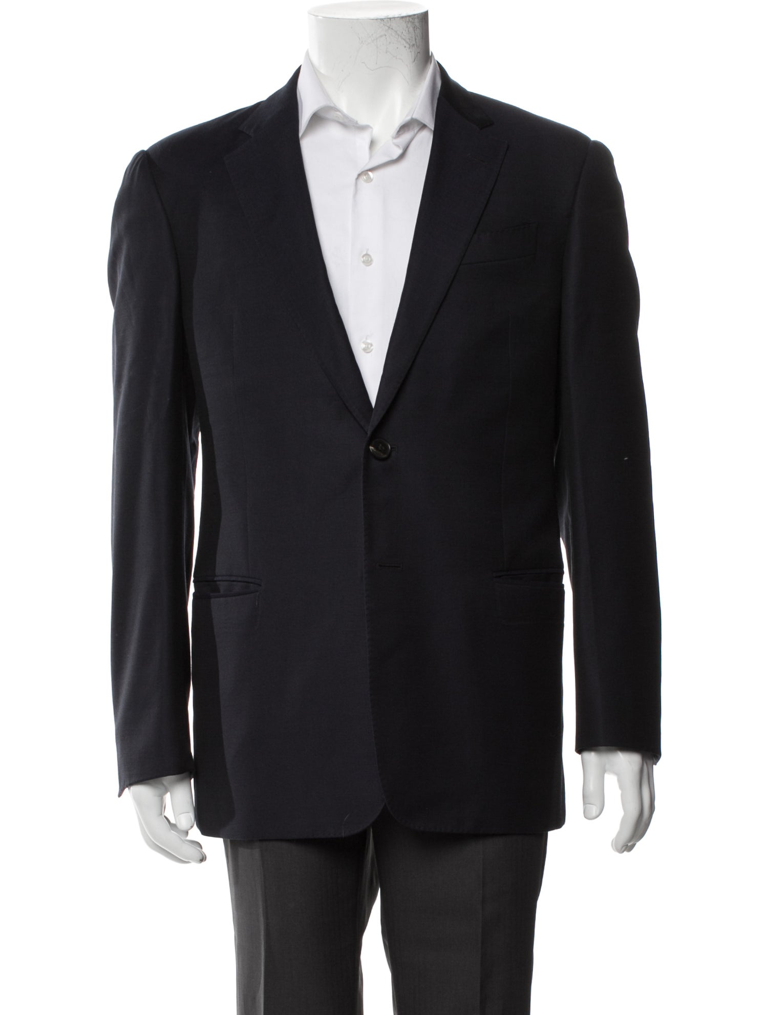 Armani Collezioni wool solid blazer