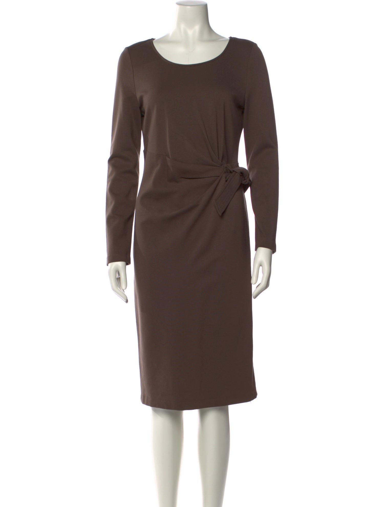 Armani Collezioni Scoop Neck Knee-Length Dress