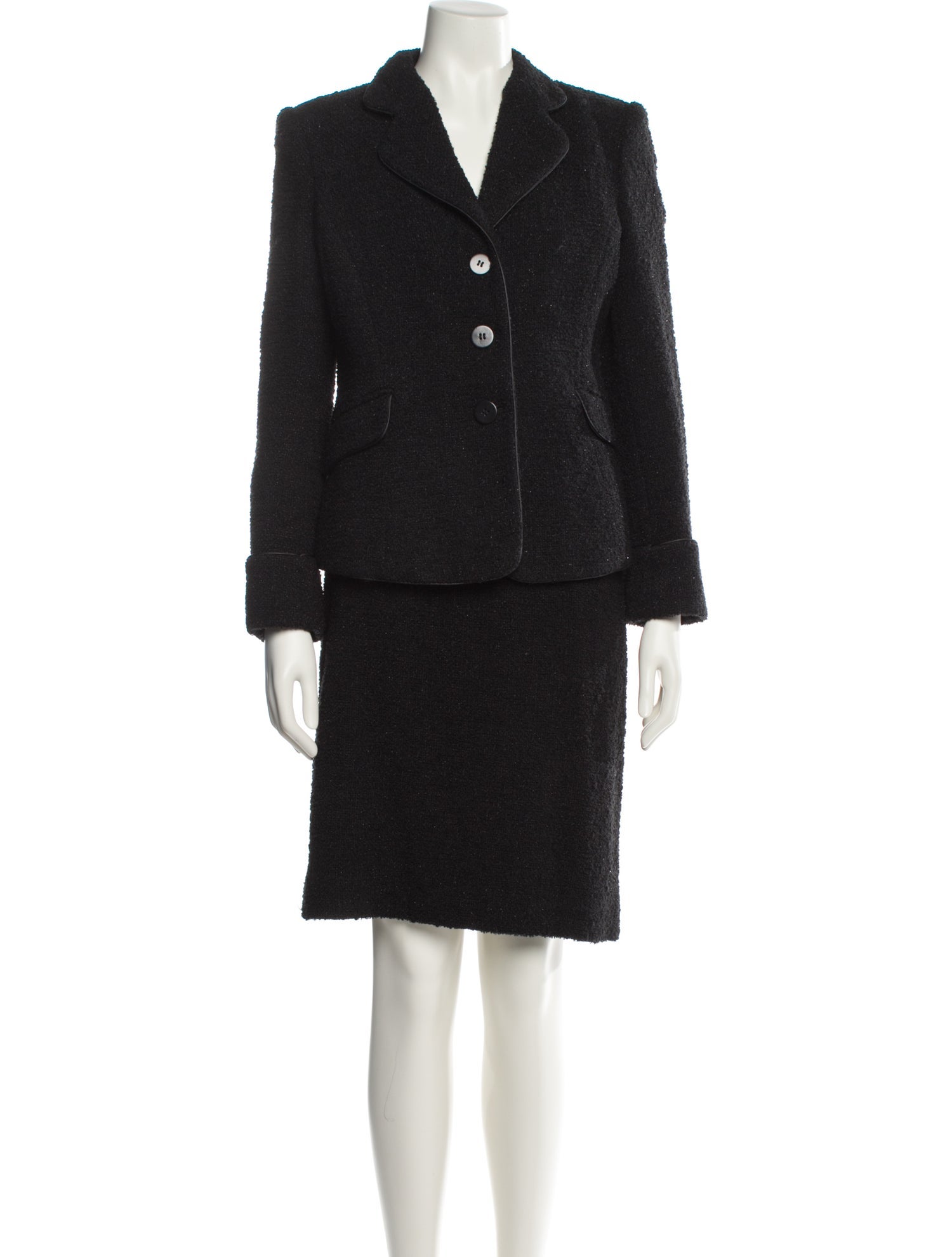 Armani Collezioni Virgin Wool Printed Skirt Set