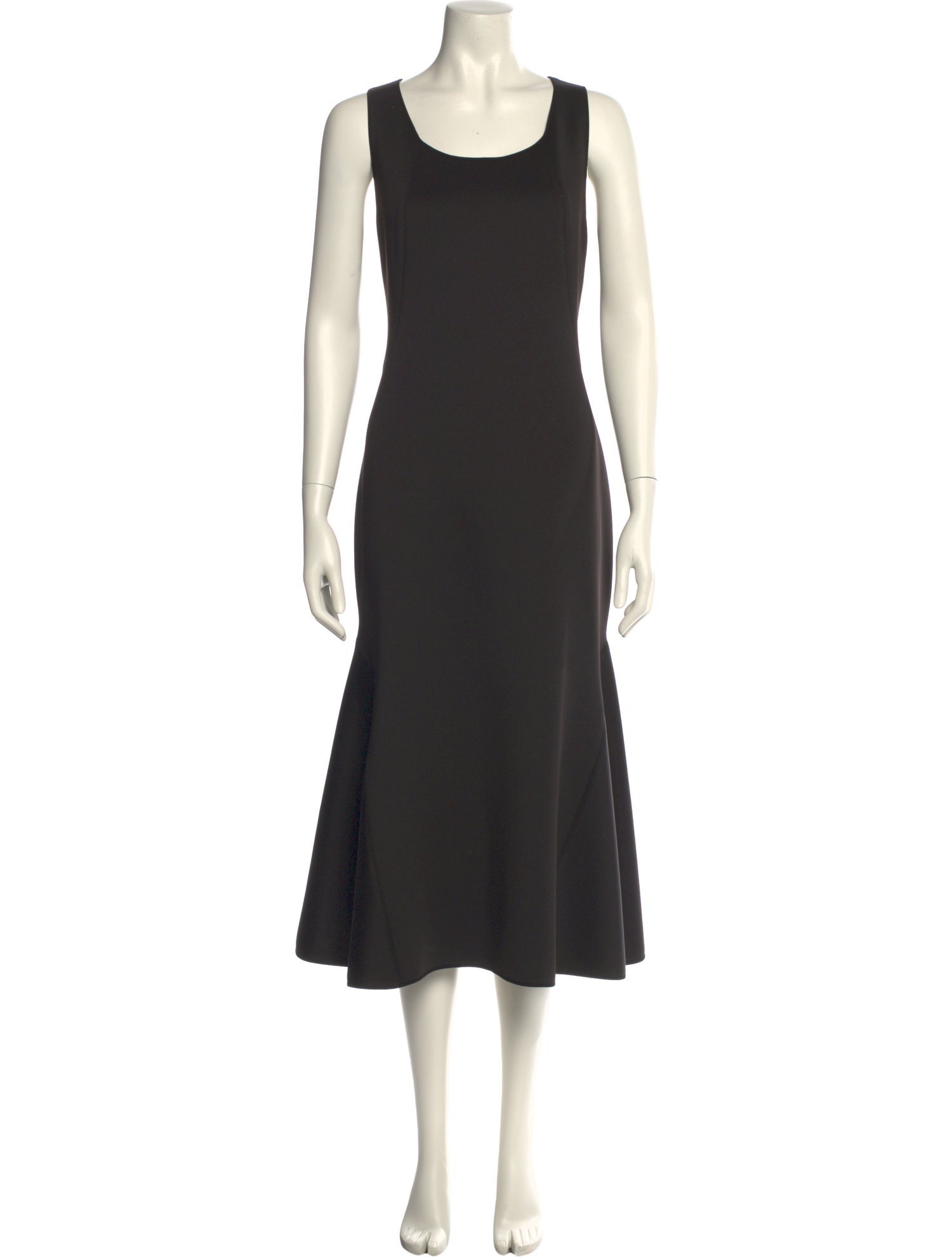 Armani Collezioni Scoop Neck Midi Length Dress