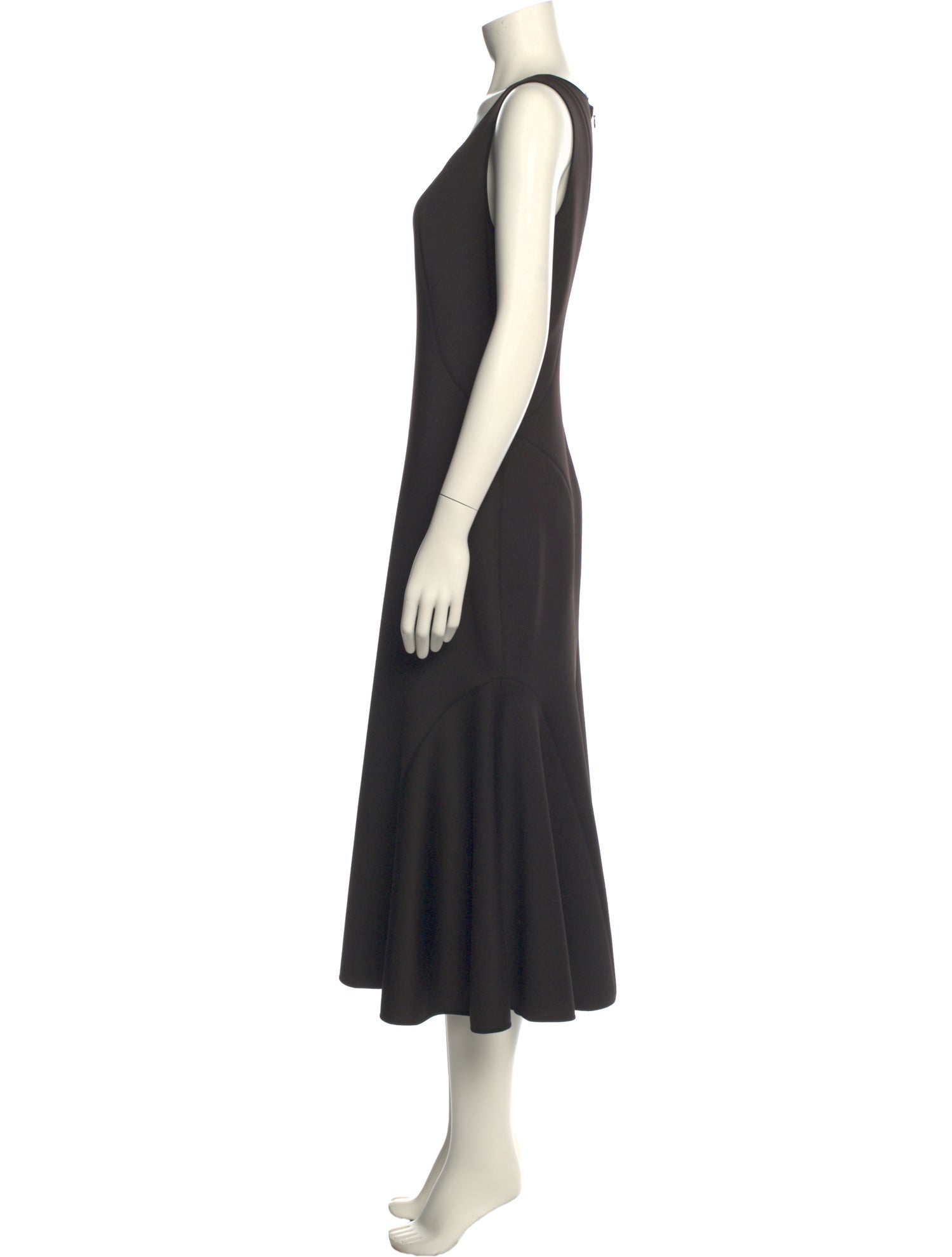 Armani Collezioni Scoop Neck Midi Length Dress