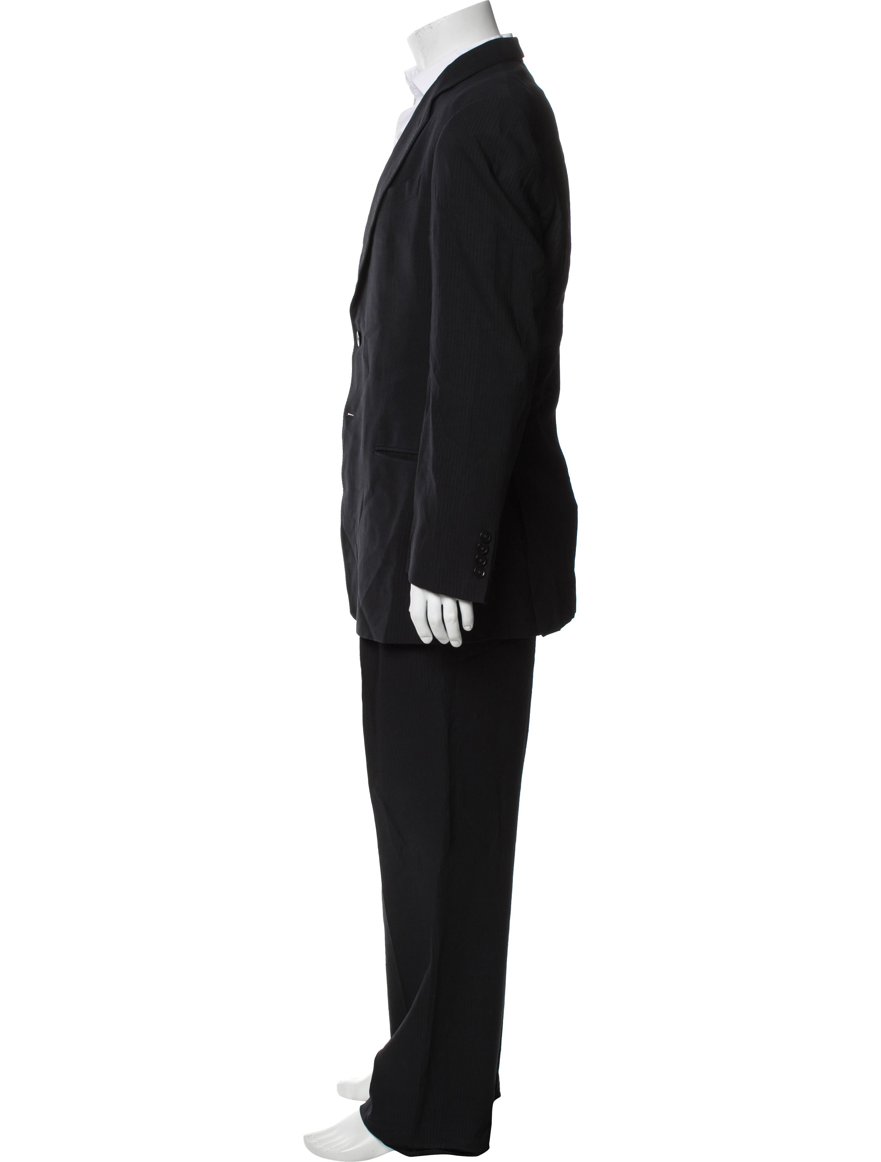 Armani Collezioni Wool Striped Two Piece Set