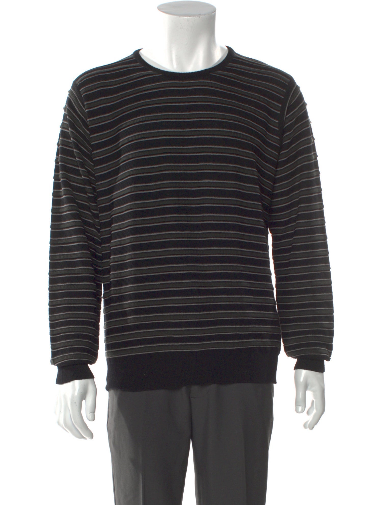 Armani Collezioni Virgin Wool Striped Pullover