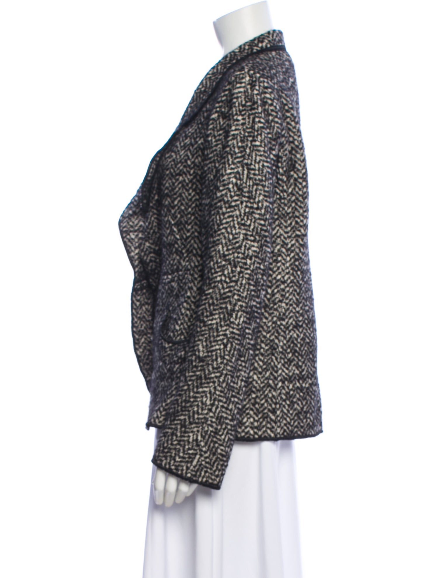 Armani Collezioni Virgin Wool Tweed Pattern Blazer