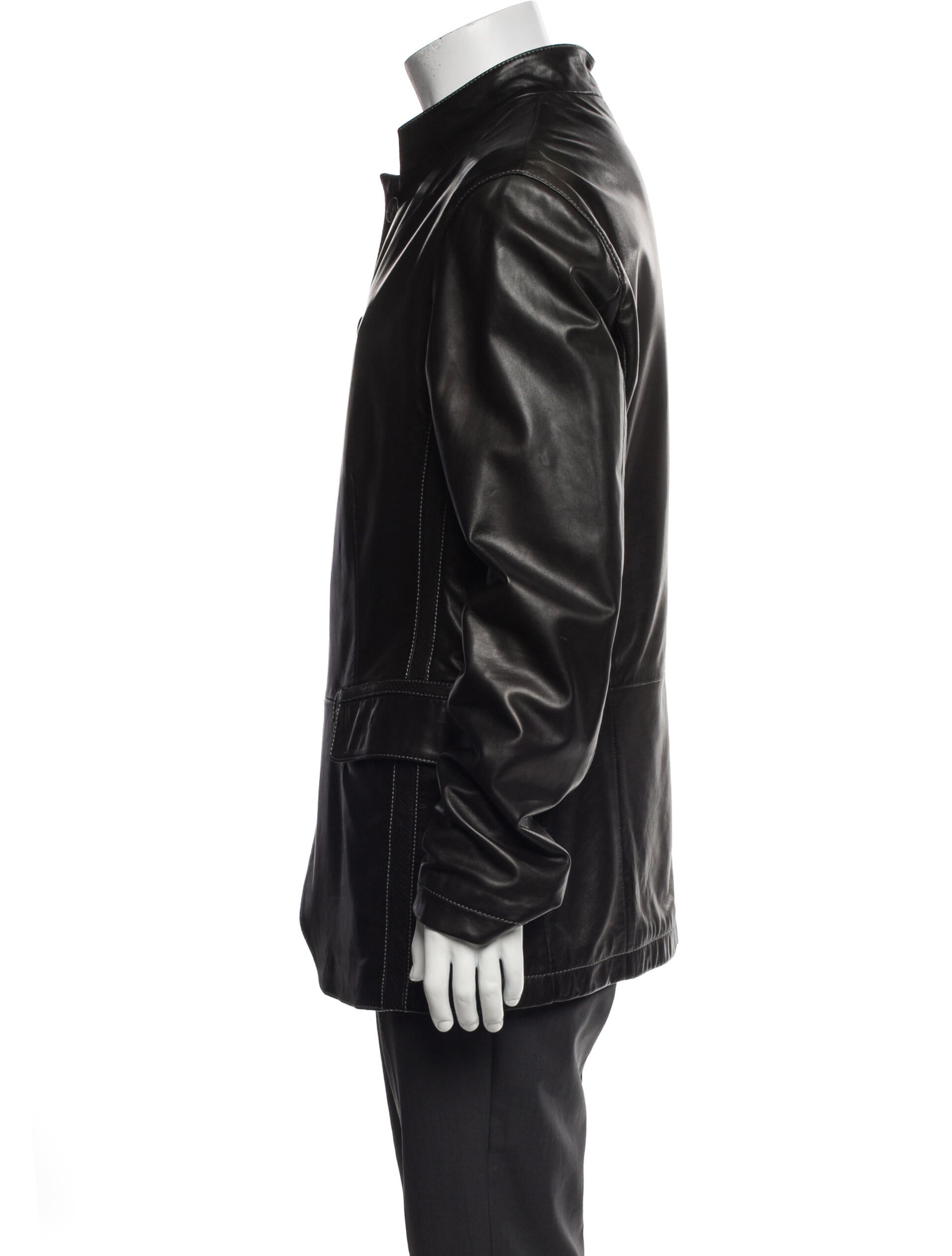 Armani Collezioni Lambskin Moto Jacket