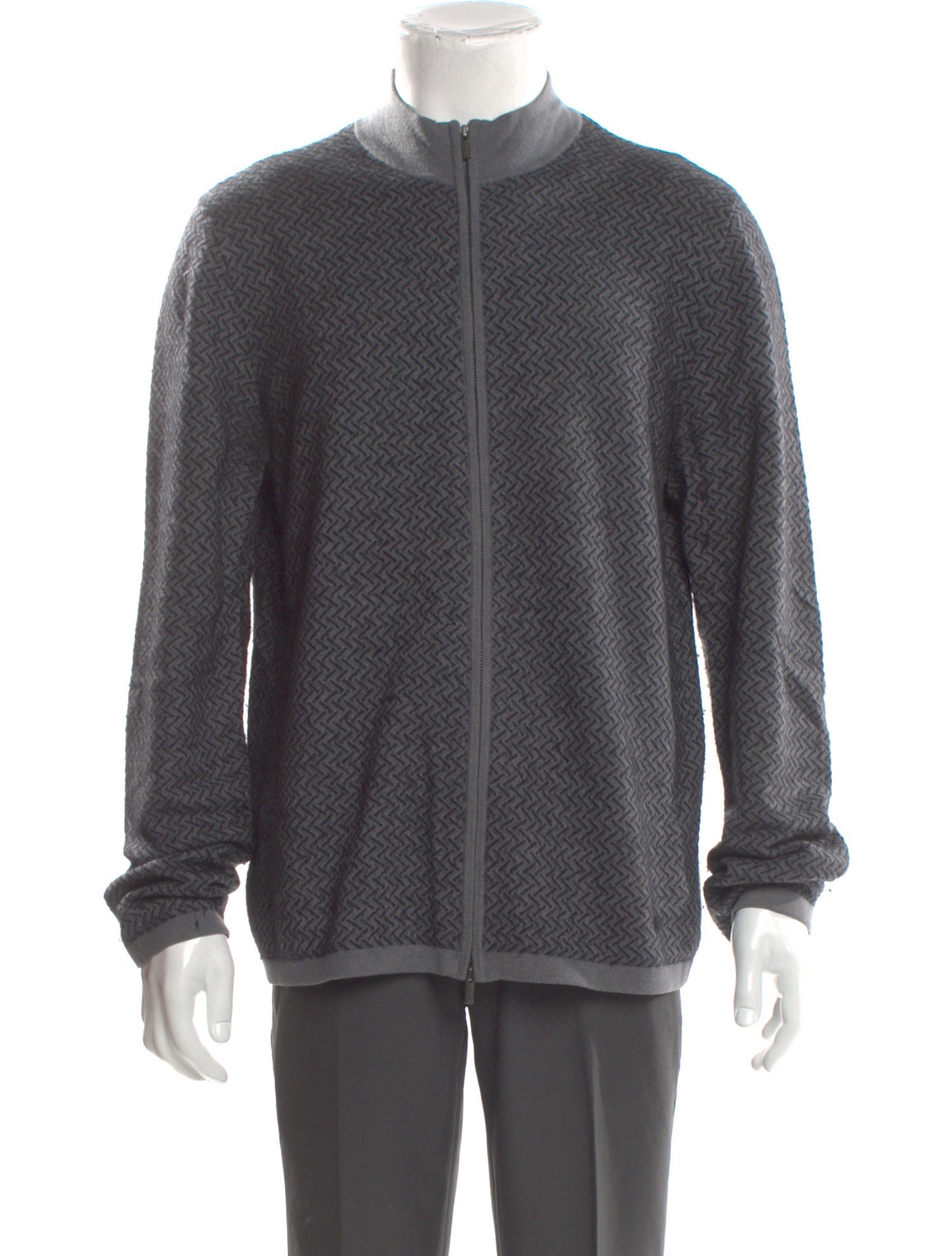 Armani Collezioni Cashmere Mock Neck Cardigan