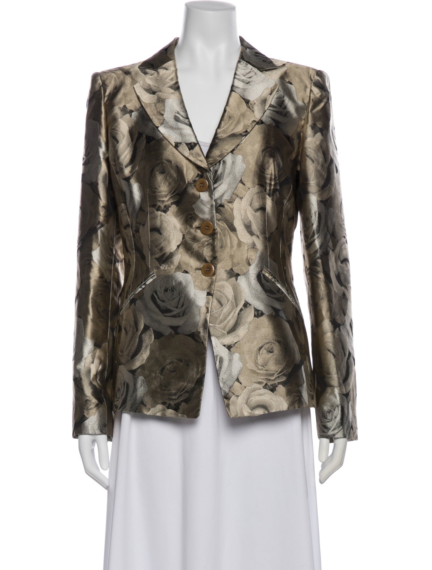 Armani Collezioni Silk Floral Print Blazer
