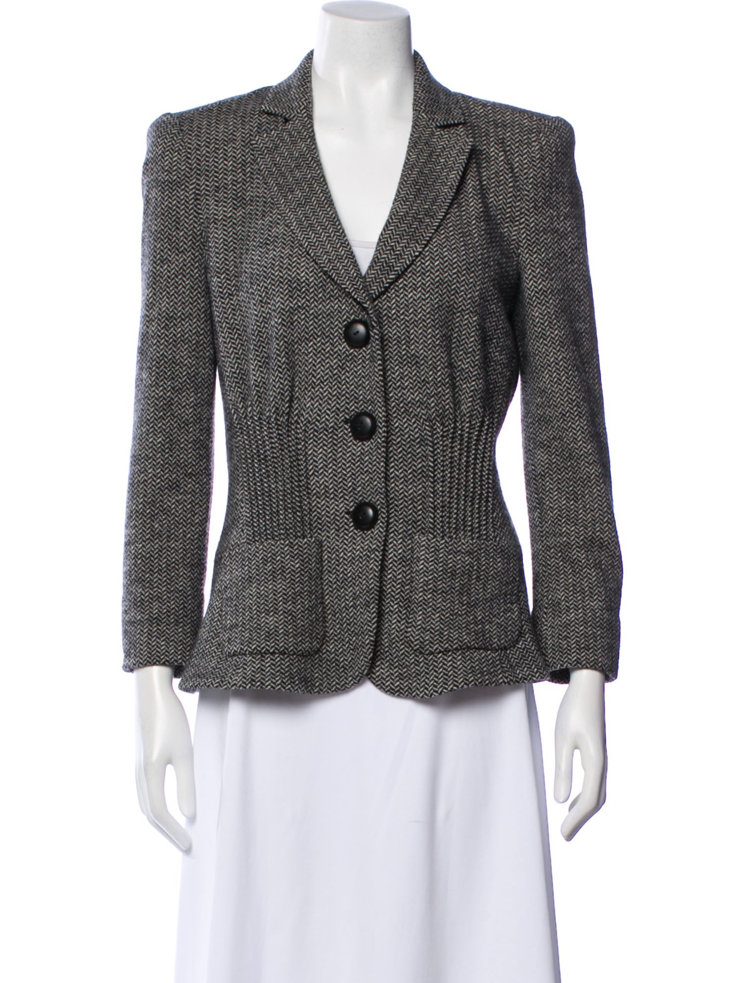 Armani Collezioni Virgin Wool Printed Blazer