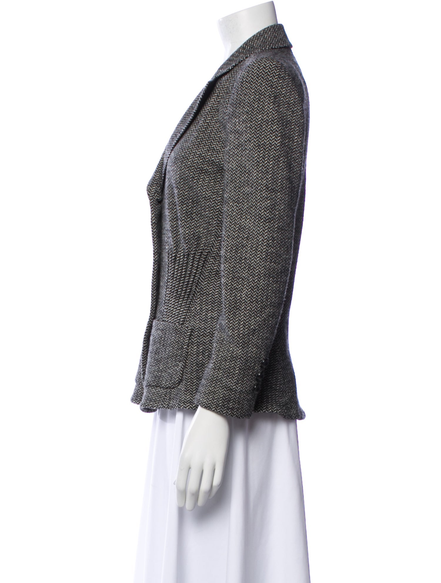 Armani Collezioni Virgin Wool Printed Blazer