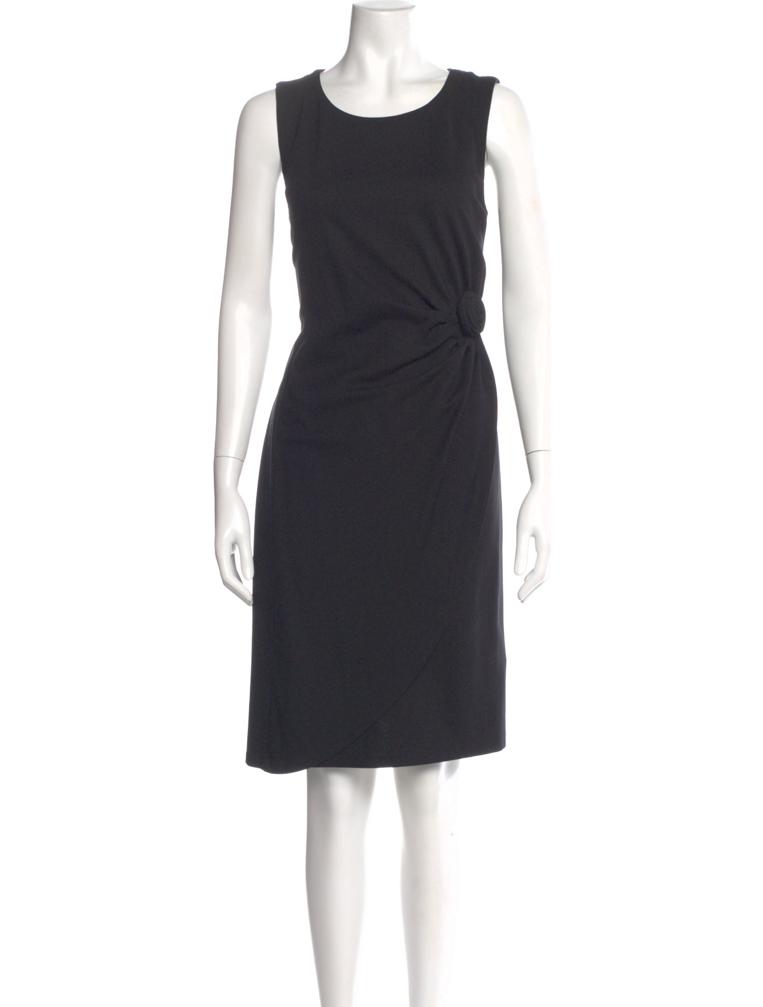 Armani Collezioni Scoop Neck Knee-Length Dress