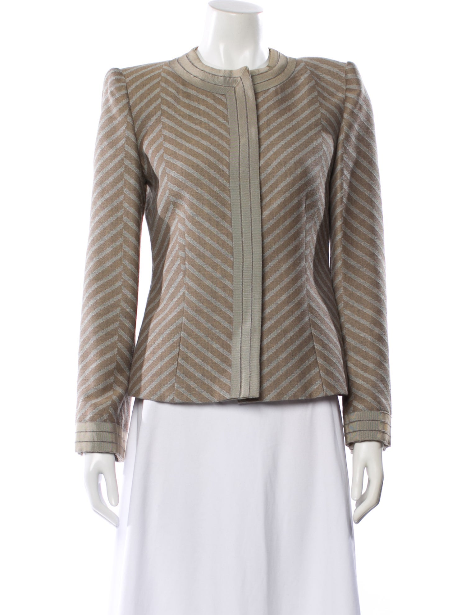Armani Collezioni Virgin Wool Striped Evening Jacket