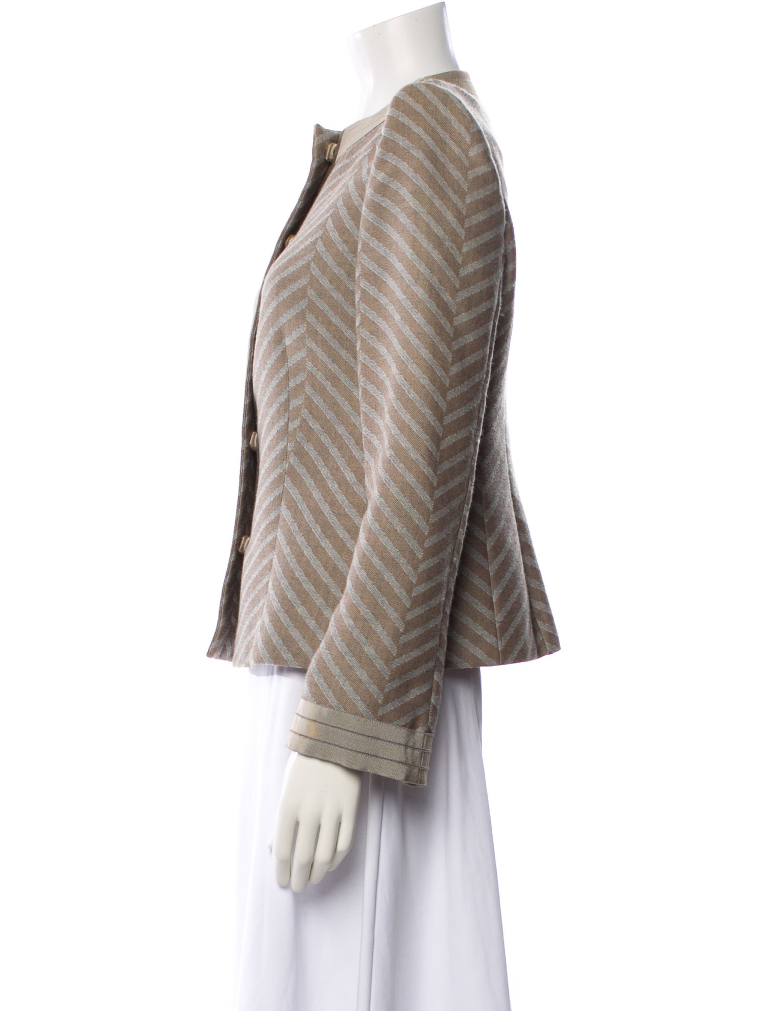 Armani Collezioni Virgin Wool Striped Evening Jacket