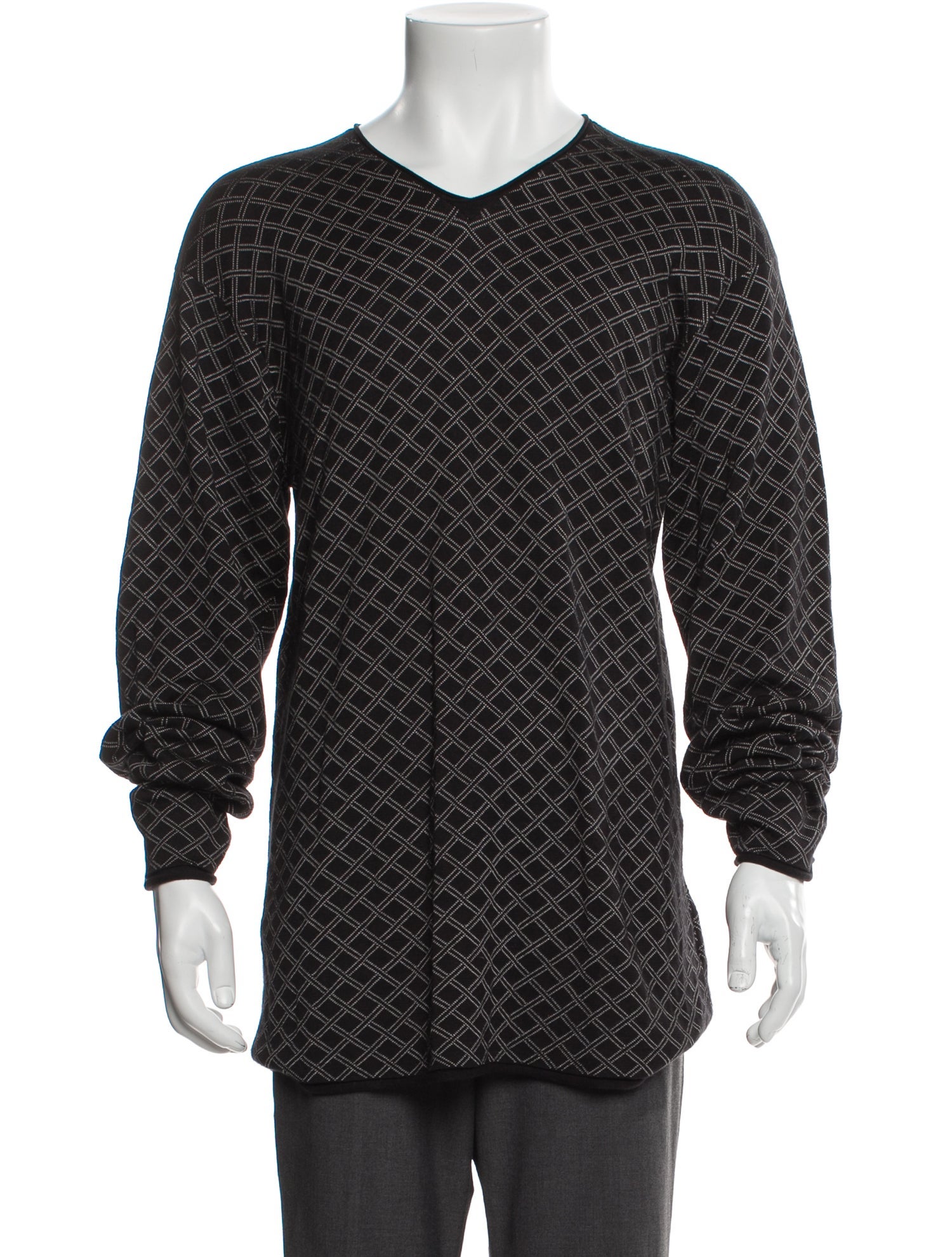 Armani Collezioni Printed V-Neck Pullover