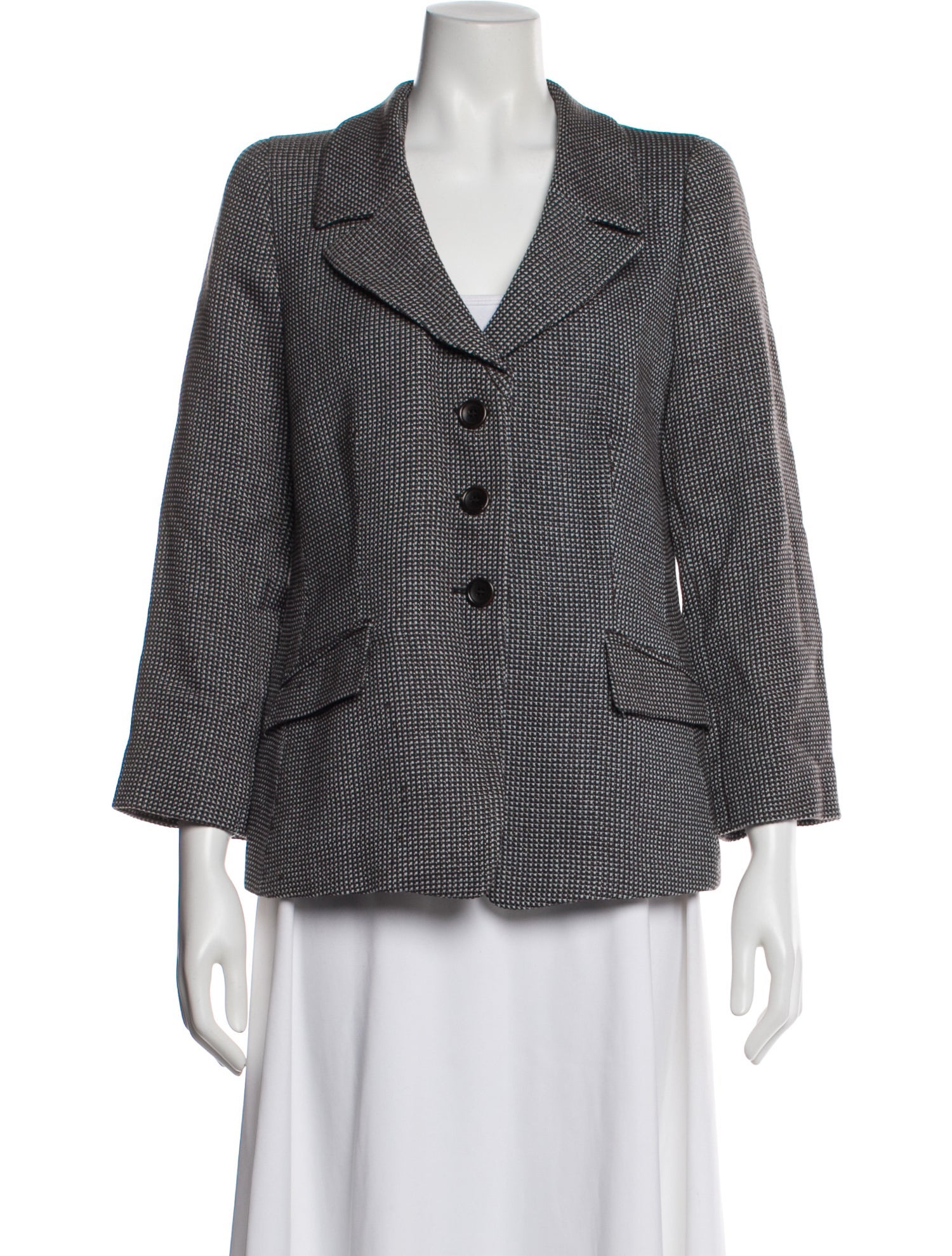 Armani Collezioni Virgin Wool Printed Blazer